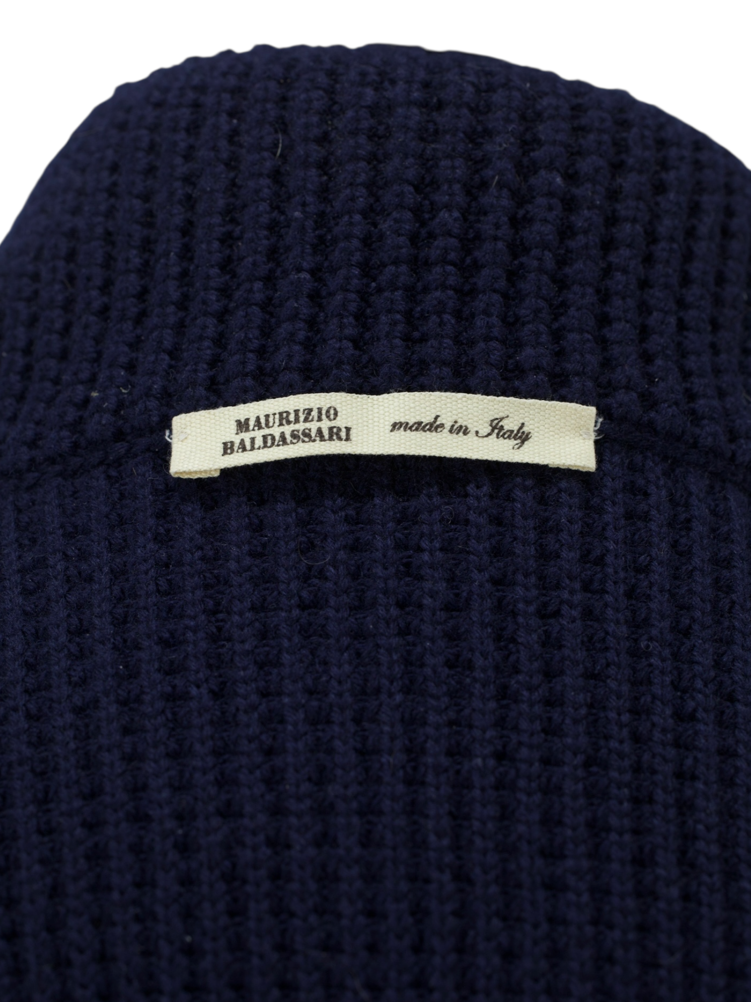 Maurizio Baldassari Navy Heavyweight Tricot-Wool Sweater Jacket