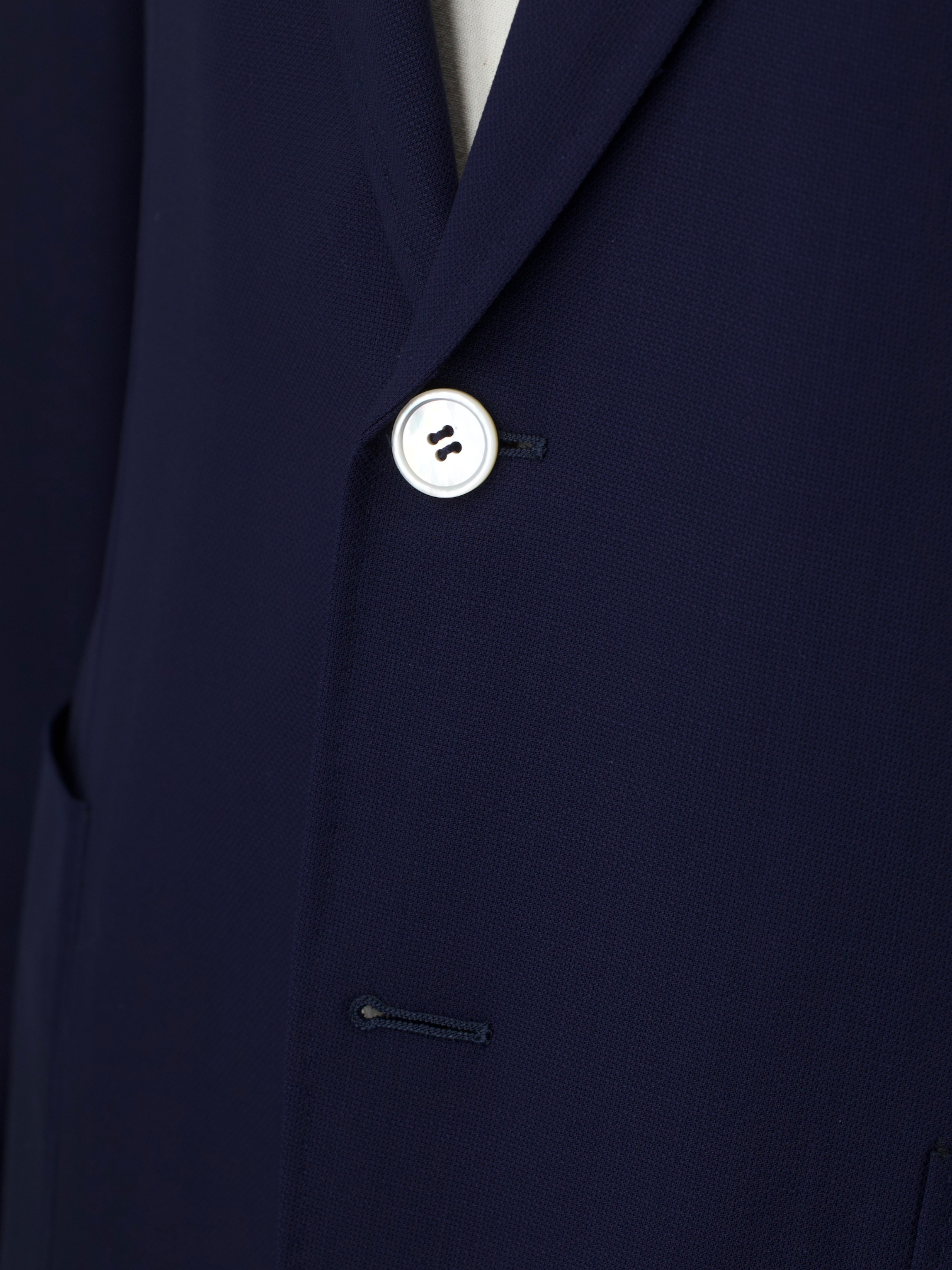 Canali Marine Blue Pure Water-Resistant Wool Basket-Weave Jacket