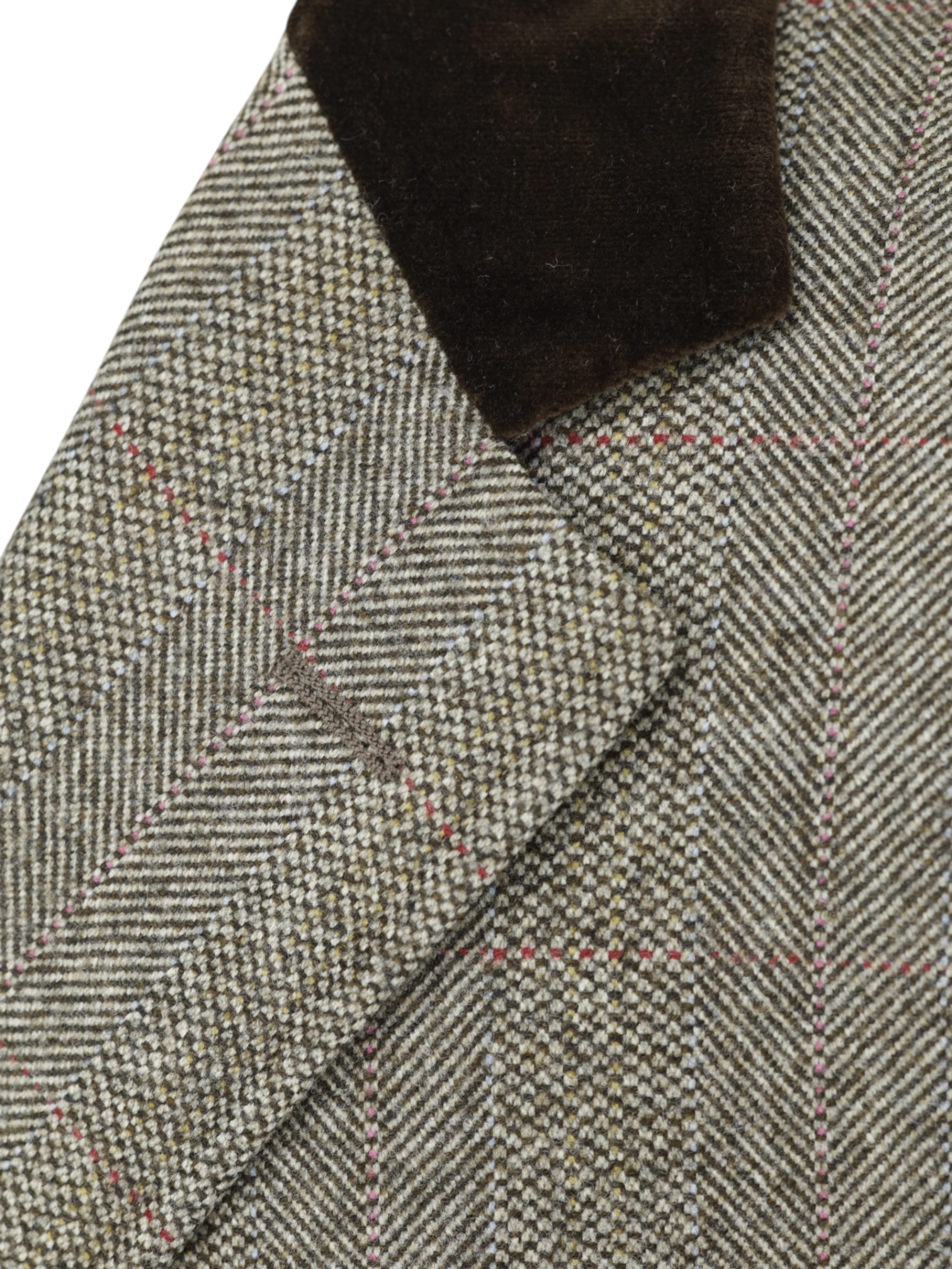 Canali Brown & Multicolor Pure Wool British-Style Covert Coat