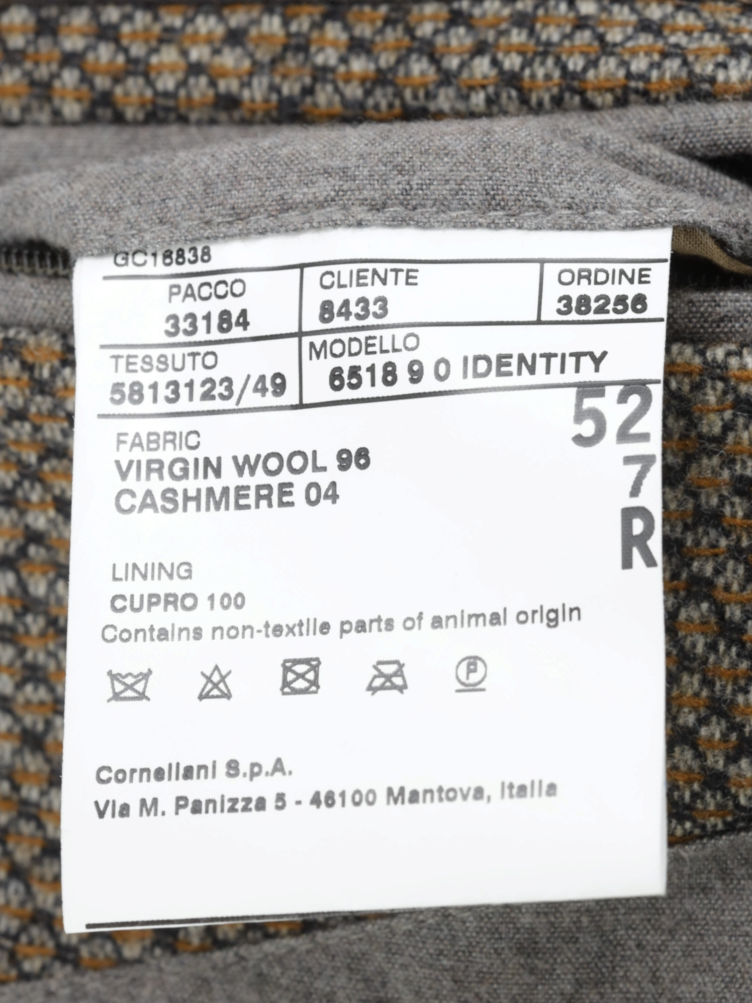 Corneliani ID Brown & Orange Wool & Cashmere Bicolor Micro-Pattern Vespa Jacket