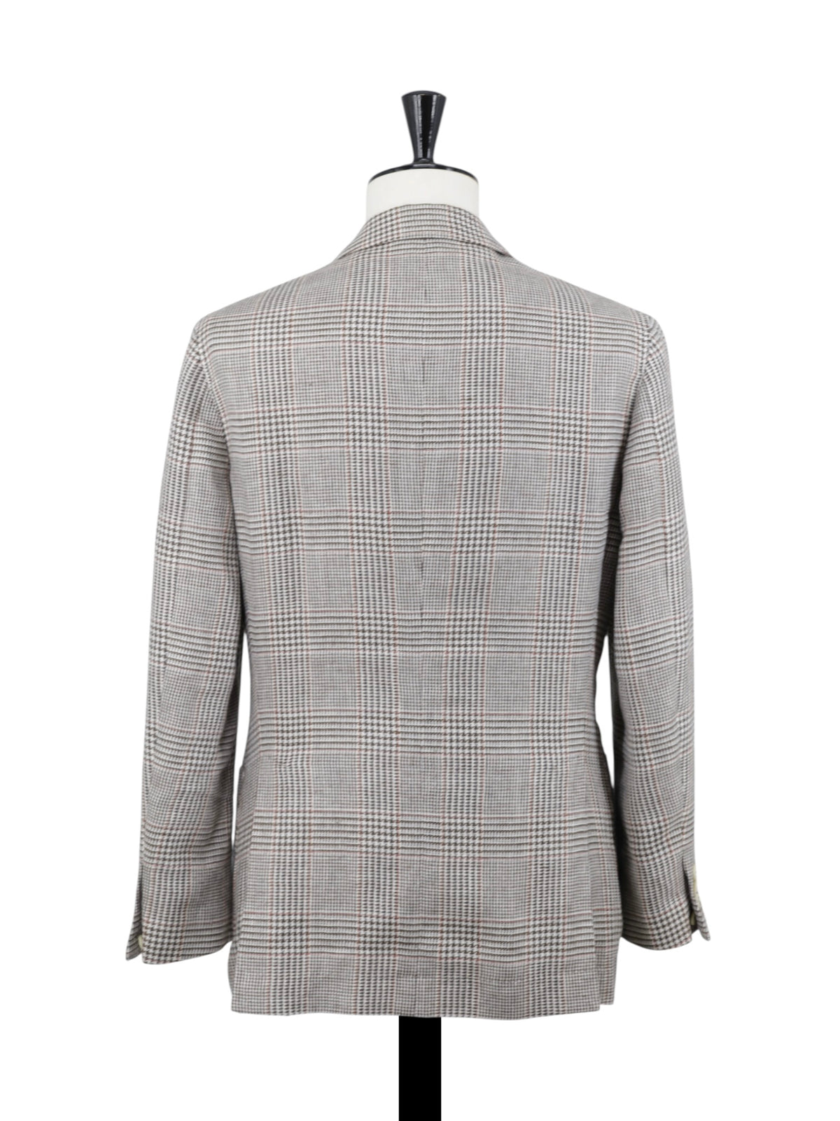Brunello Cucinelli Brown Linen, Wool & Silk Double-Breasted Glenplaid Suit
