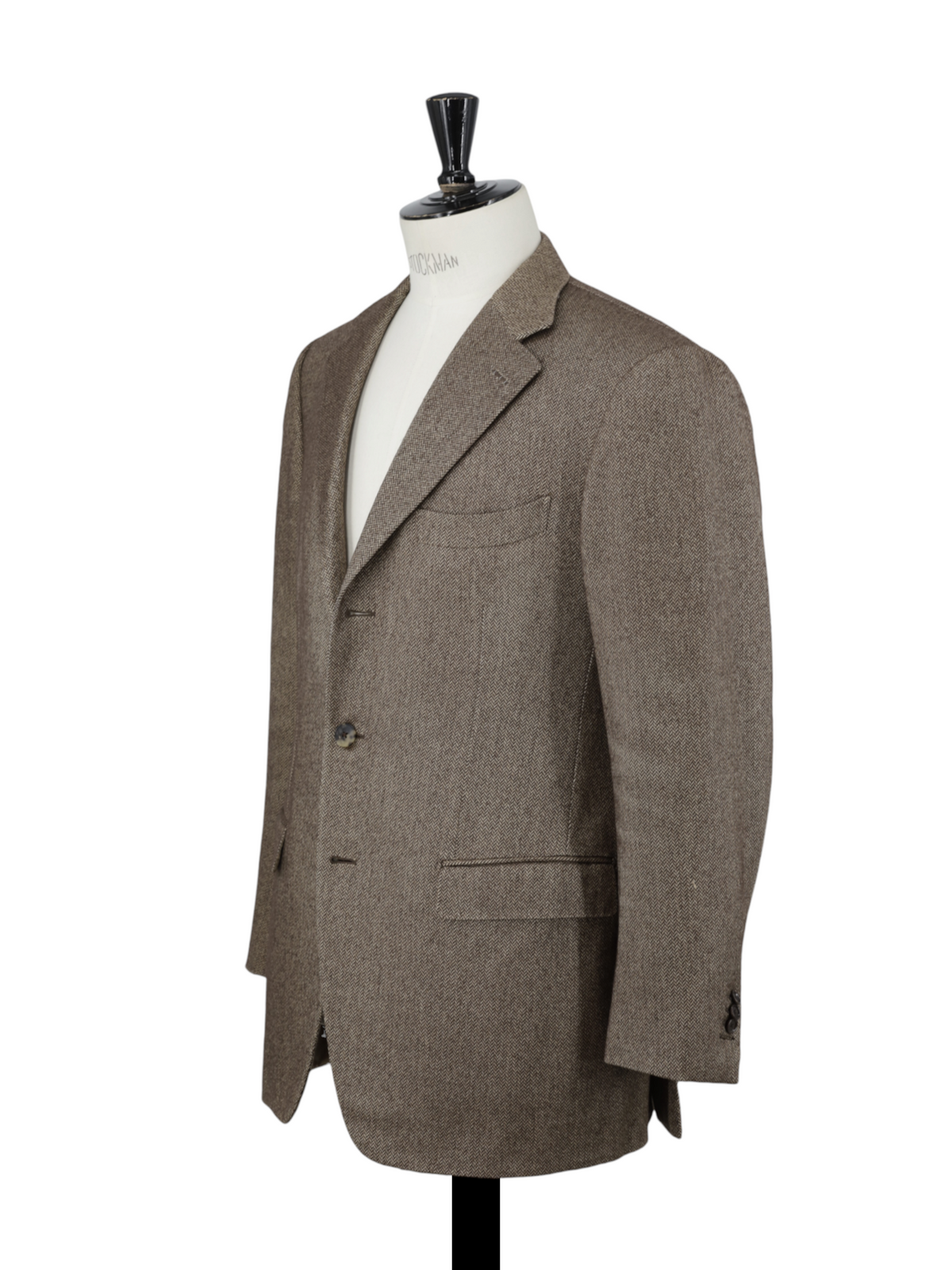Ermenegildo Zegna Couture Brown Silk & Cashmere Herringbone Jacket