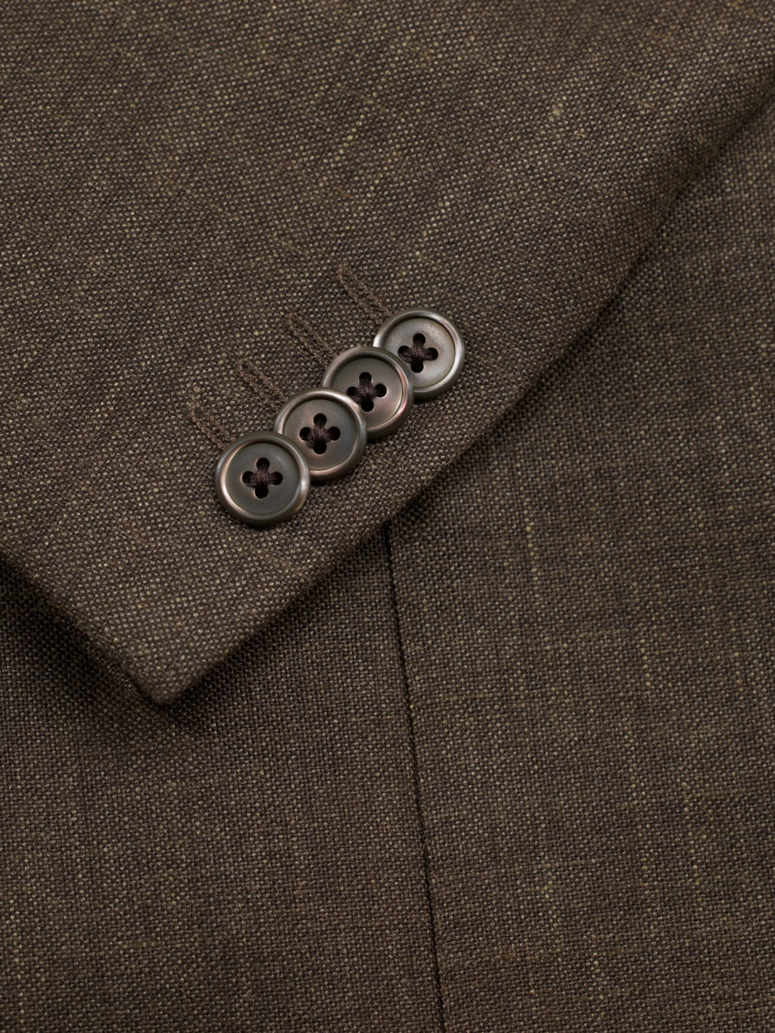 Corneliani Brown Wool, Silk & Linen Pinpoint Summer Jacket