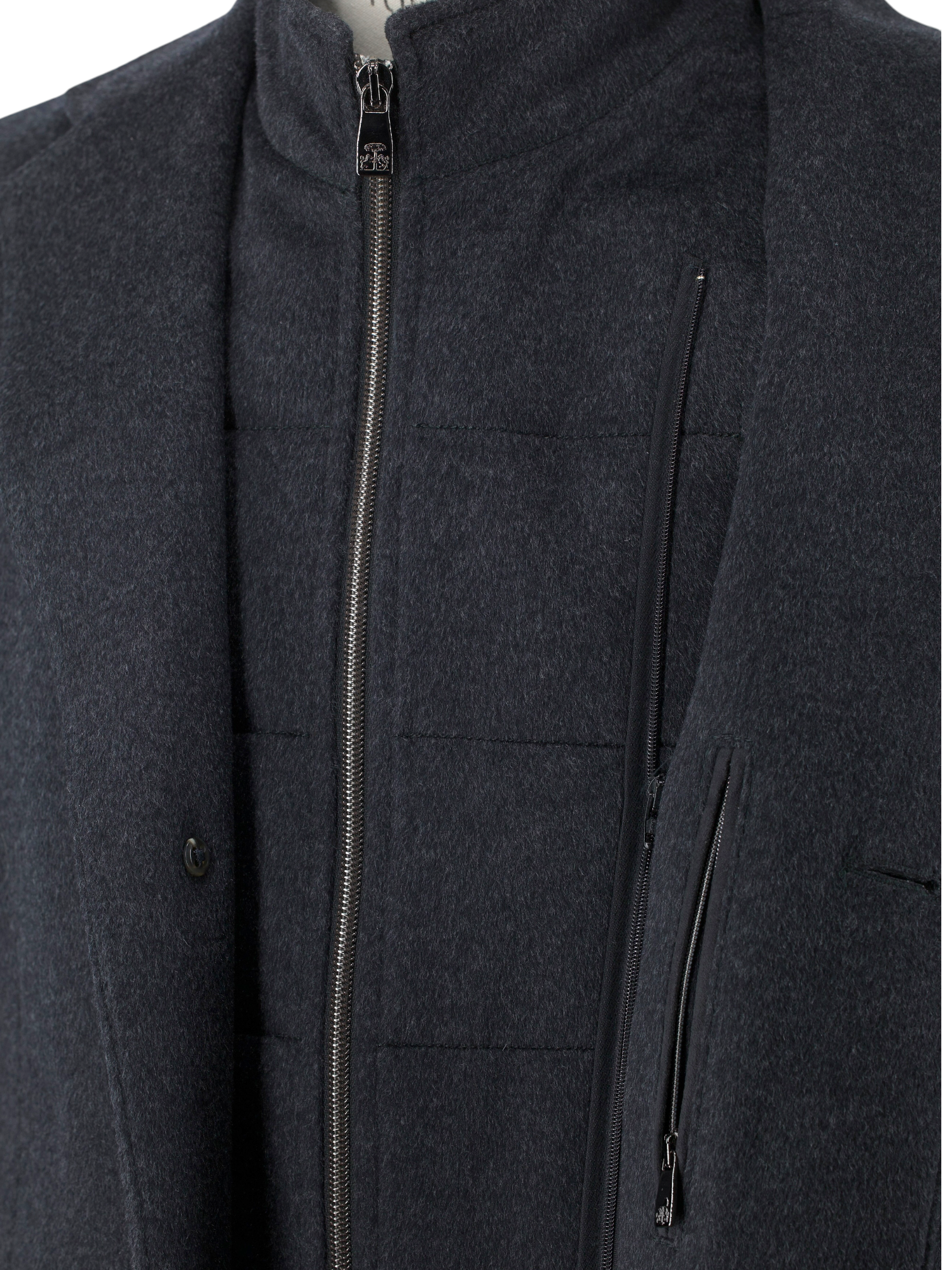 Corneliani Grey Wool-Flannel Milestone Overcoat
