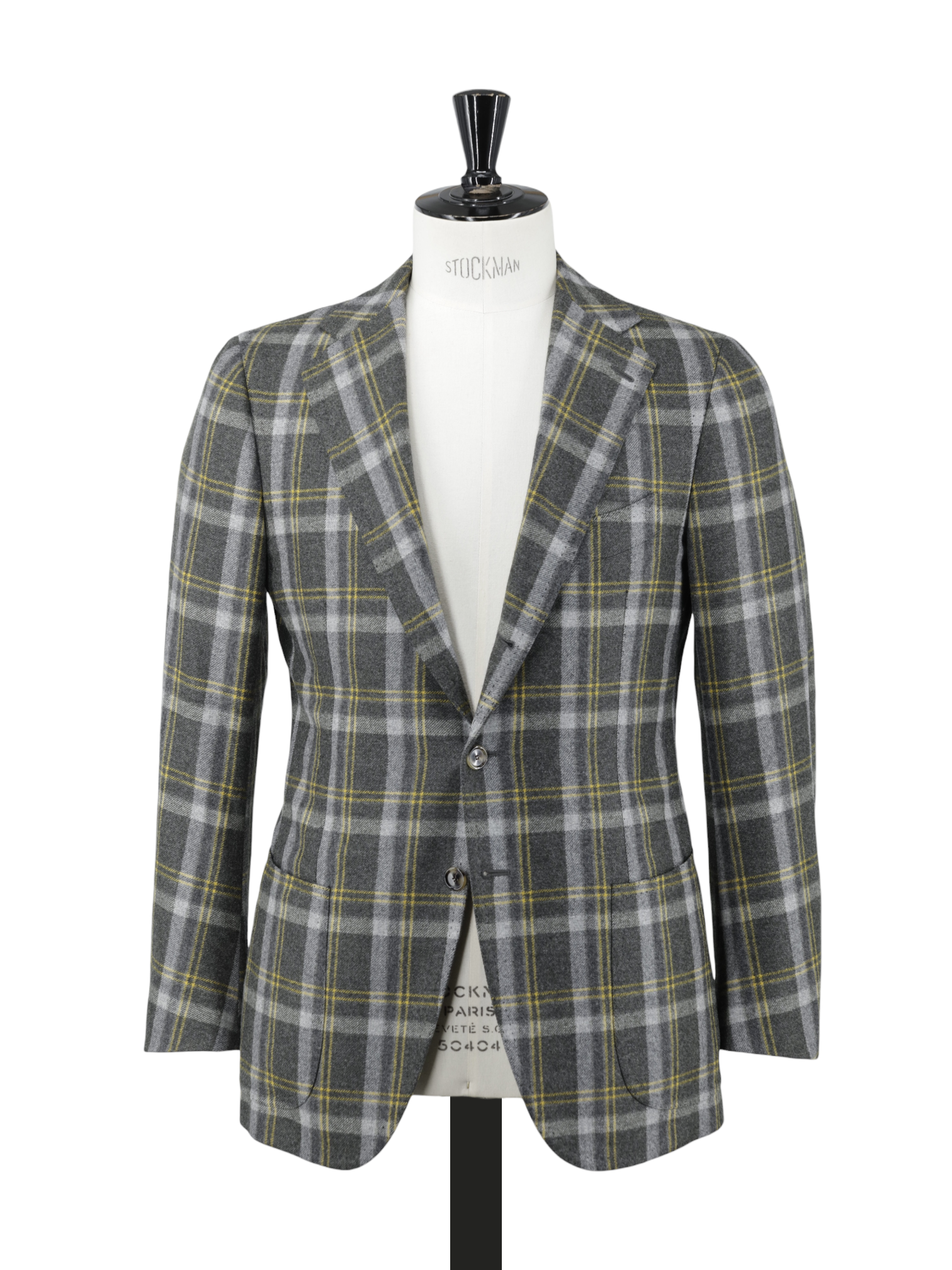 Cesare Attolini Grey & Sunflower Yellow Wool-Flannel Tartan Jacket