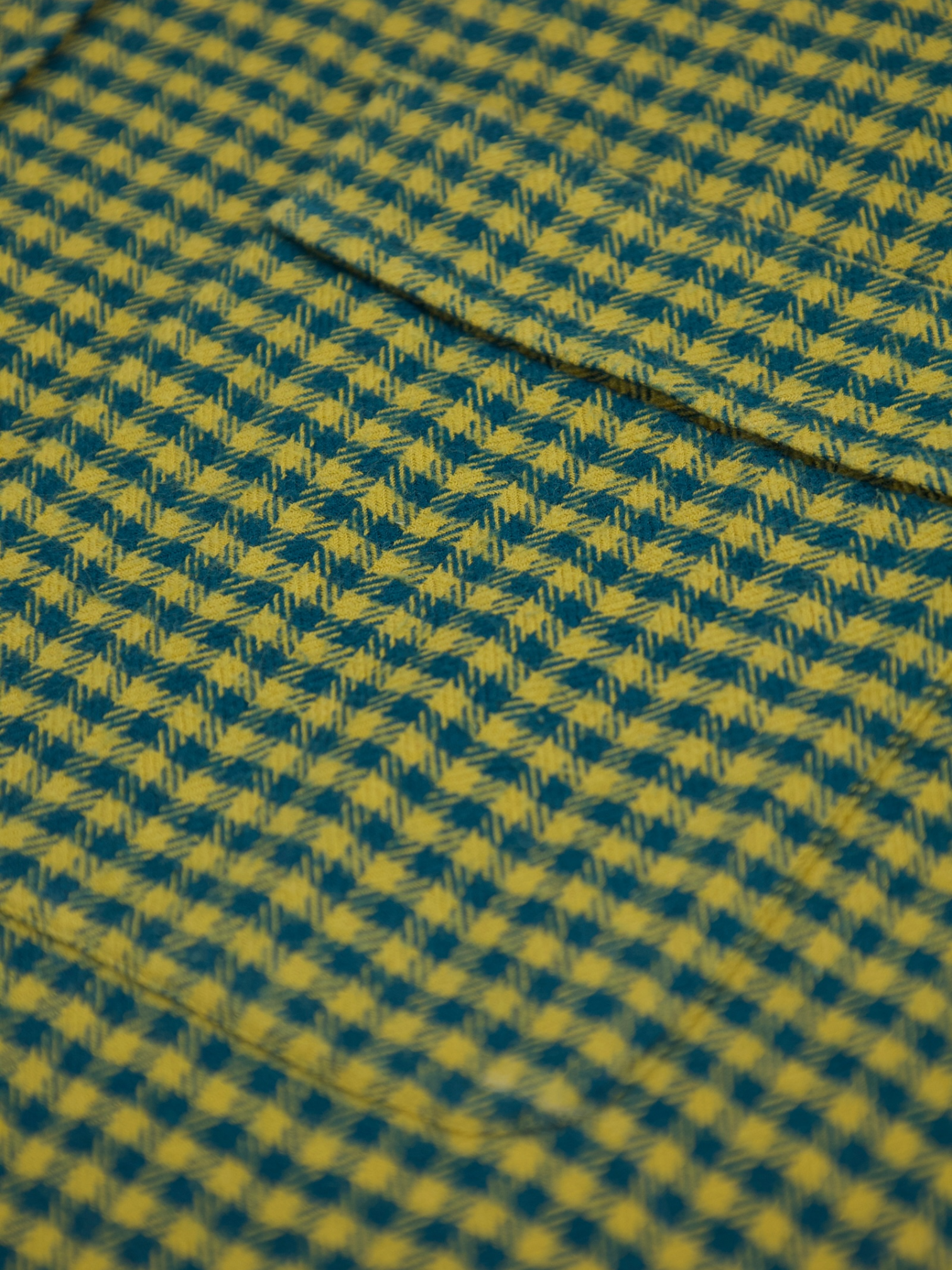 Fray Yellow & Petrol Gingham Check Flannel Shirt