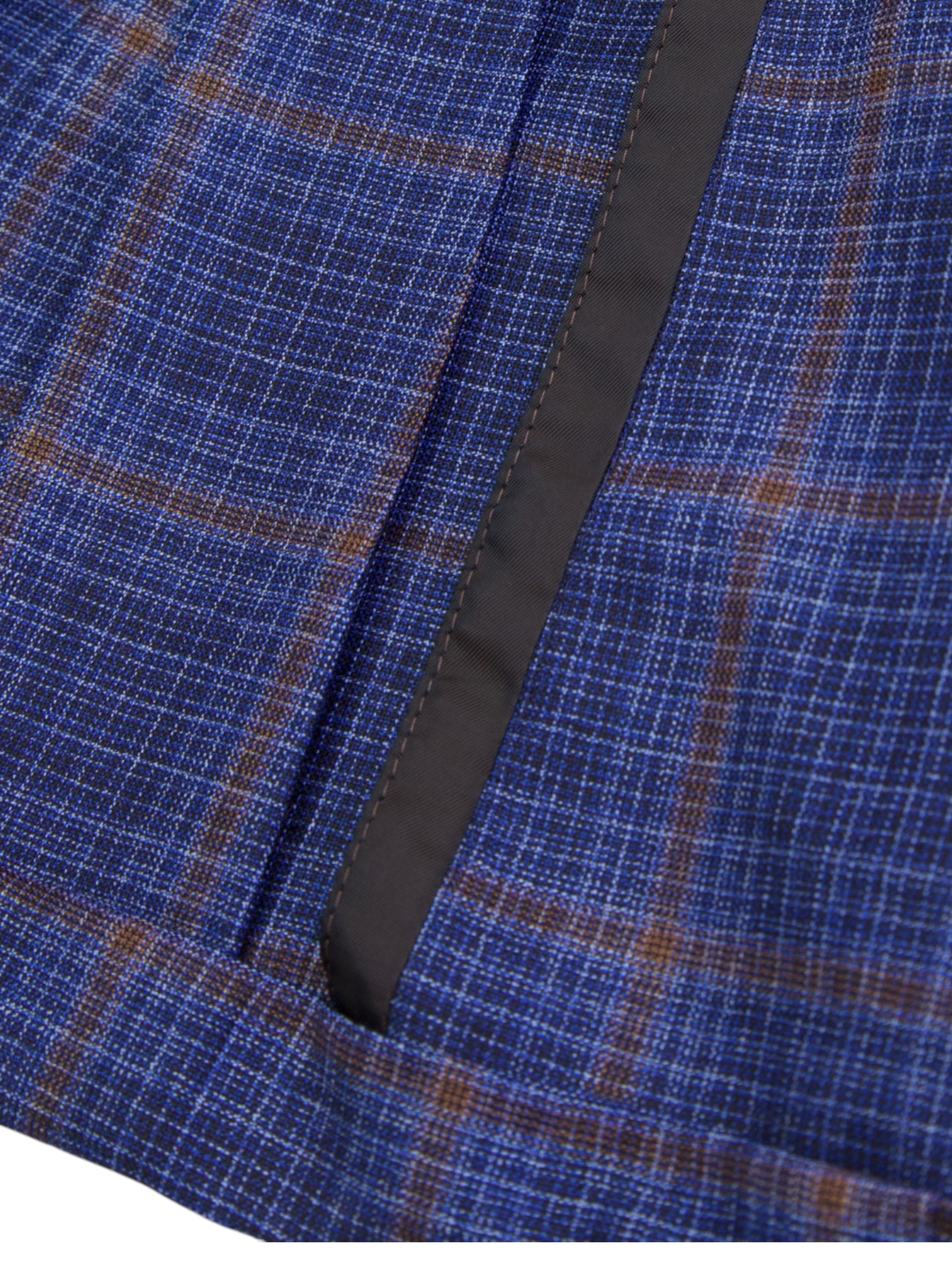 Ermenegildo Zegna Blue & Brown Windowpane “Zero Weight” Jacket