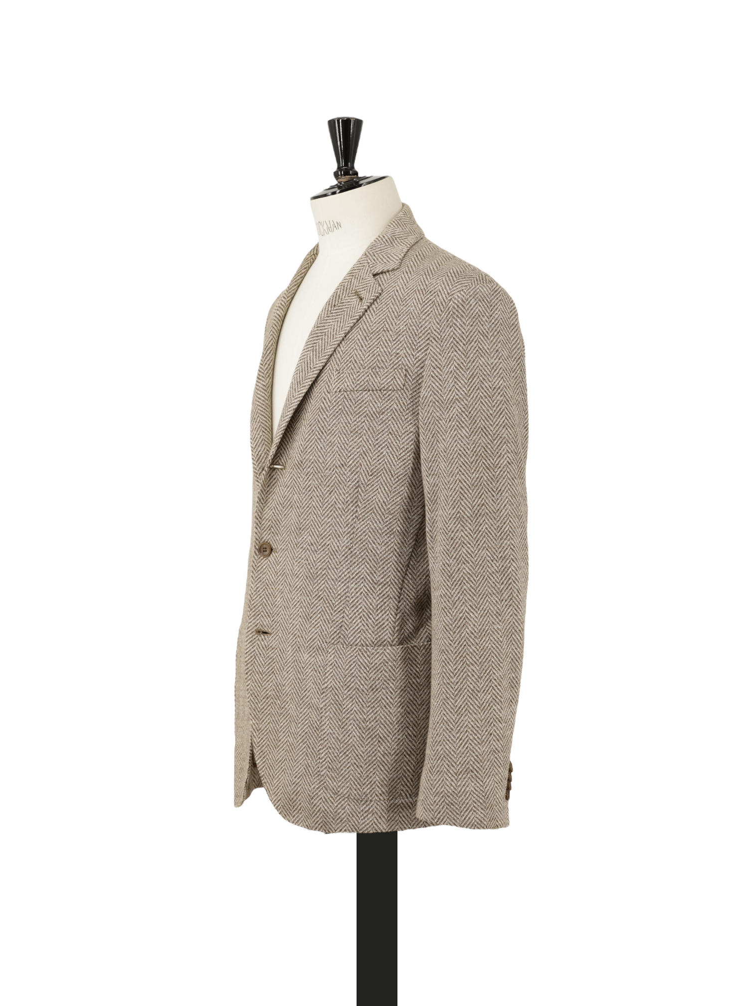Loro Piana Brown Unconstructed Chevron Linen Herringbone Jacket