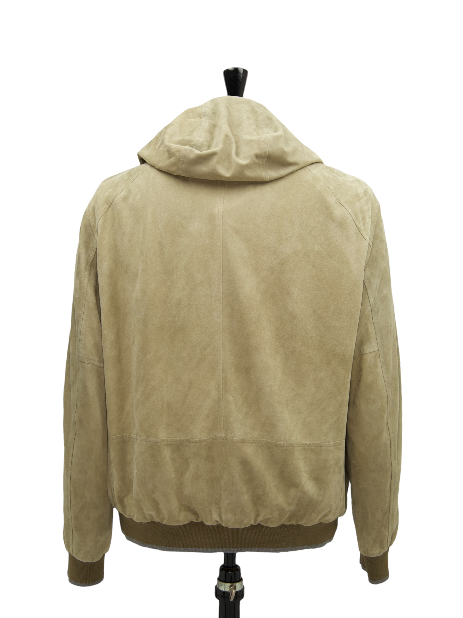 Corneliani Light Brown Lambskin Suede Hooded Jacket