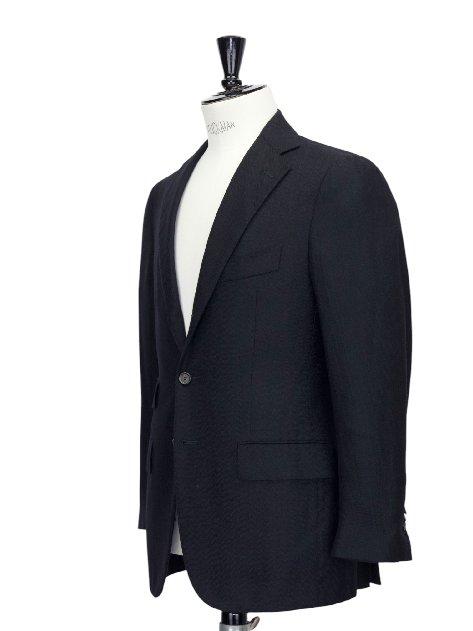 Cesare Attolini Black Cashmere Herringbone Jacket