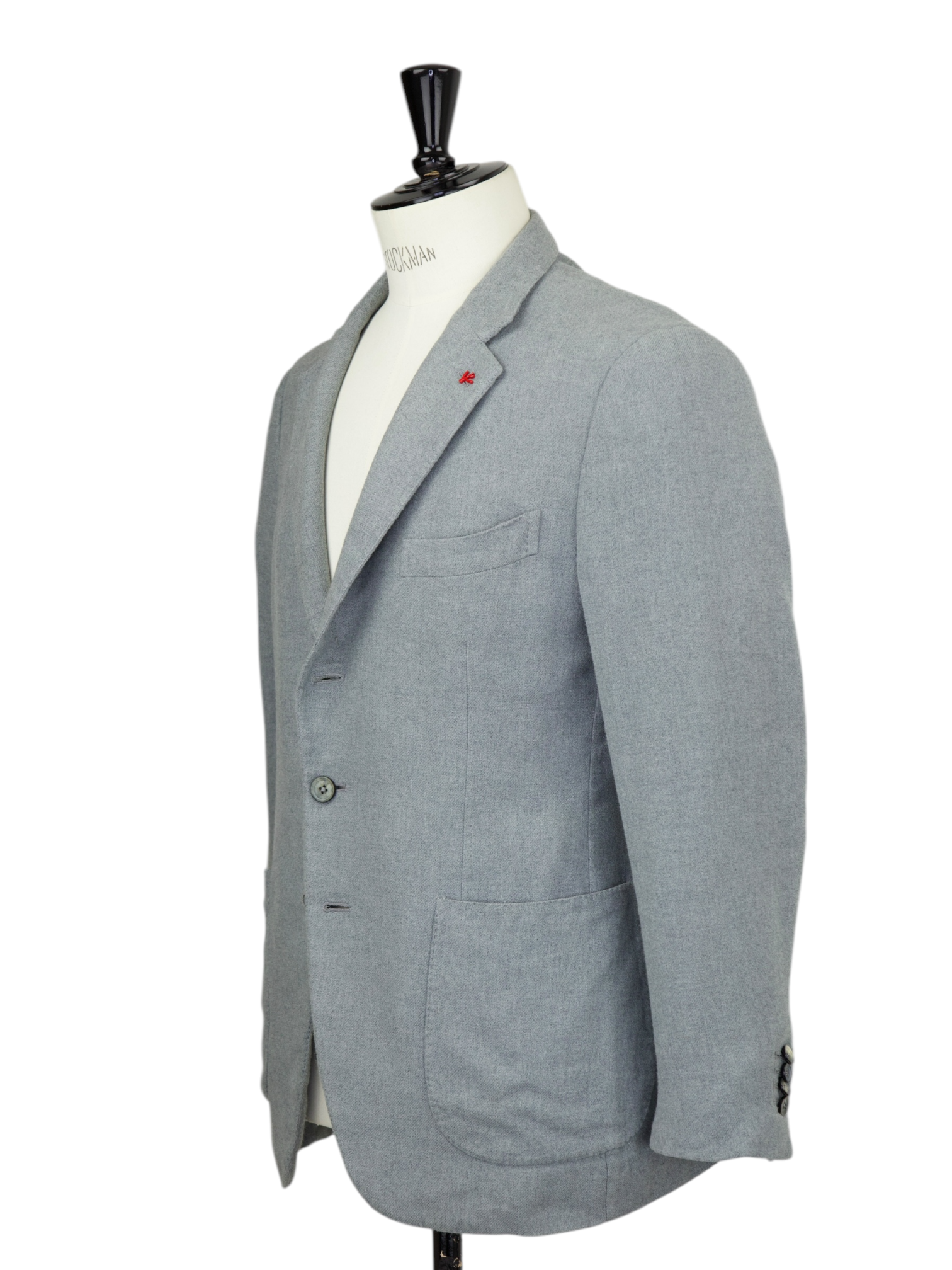 Isaia Grey Cotton & Cashmere Twill Jacket