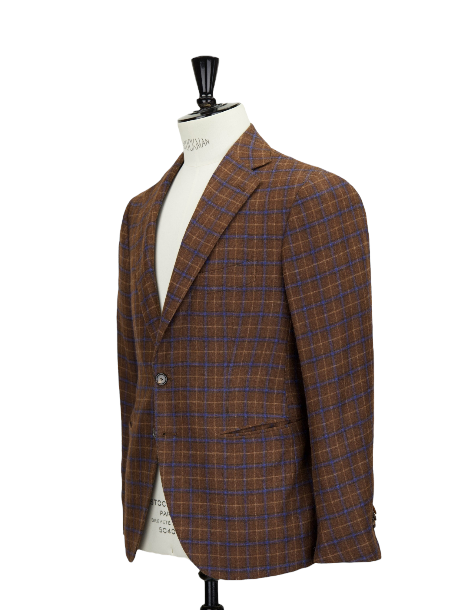 Cesare Attolini Brown Windowpane Flannel Jacket