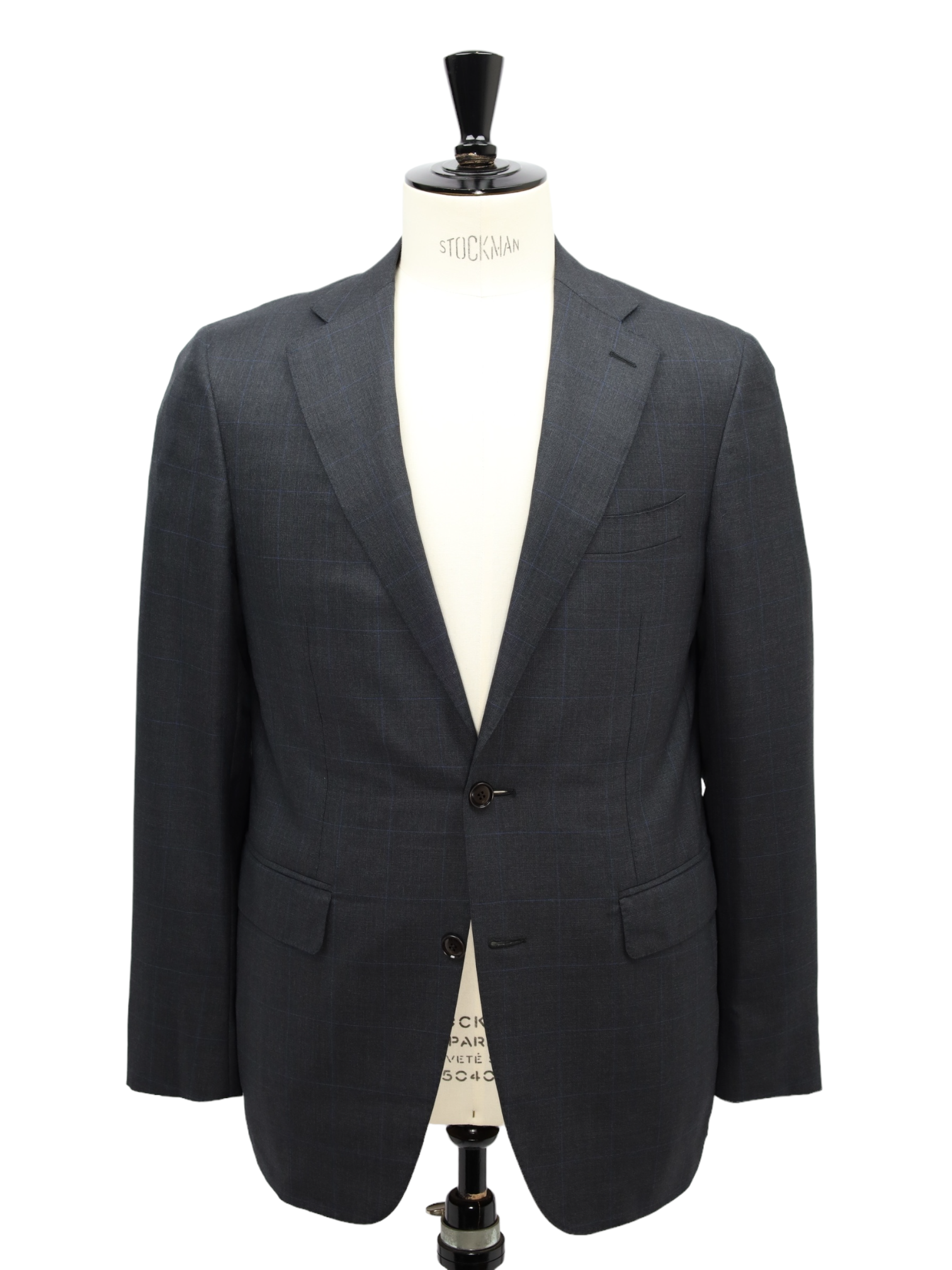 Canali Grey Super 160's Windowpane Suit + Extra Trousers
