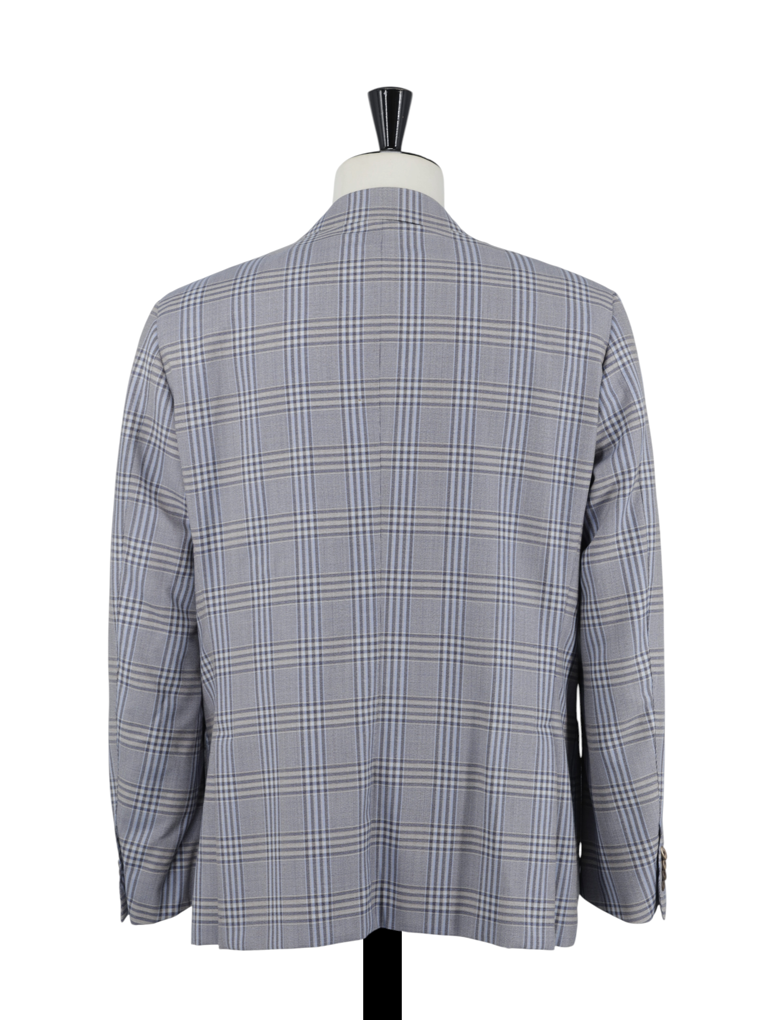 Corneliani Taupe & Light Blue Super 130's Checkered Jacket