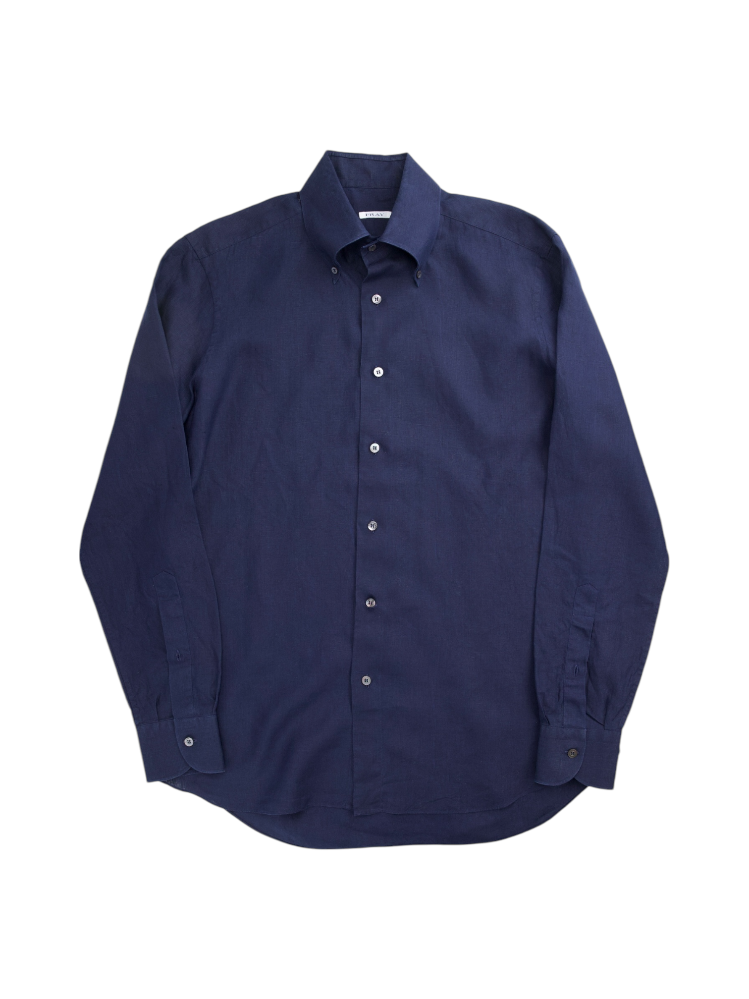 Fray Navy Linen Button-Down Collar Shirt