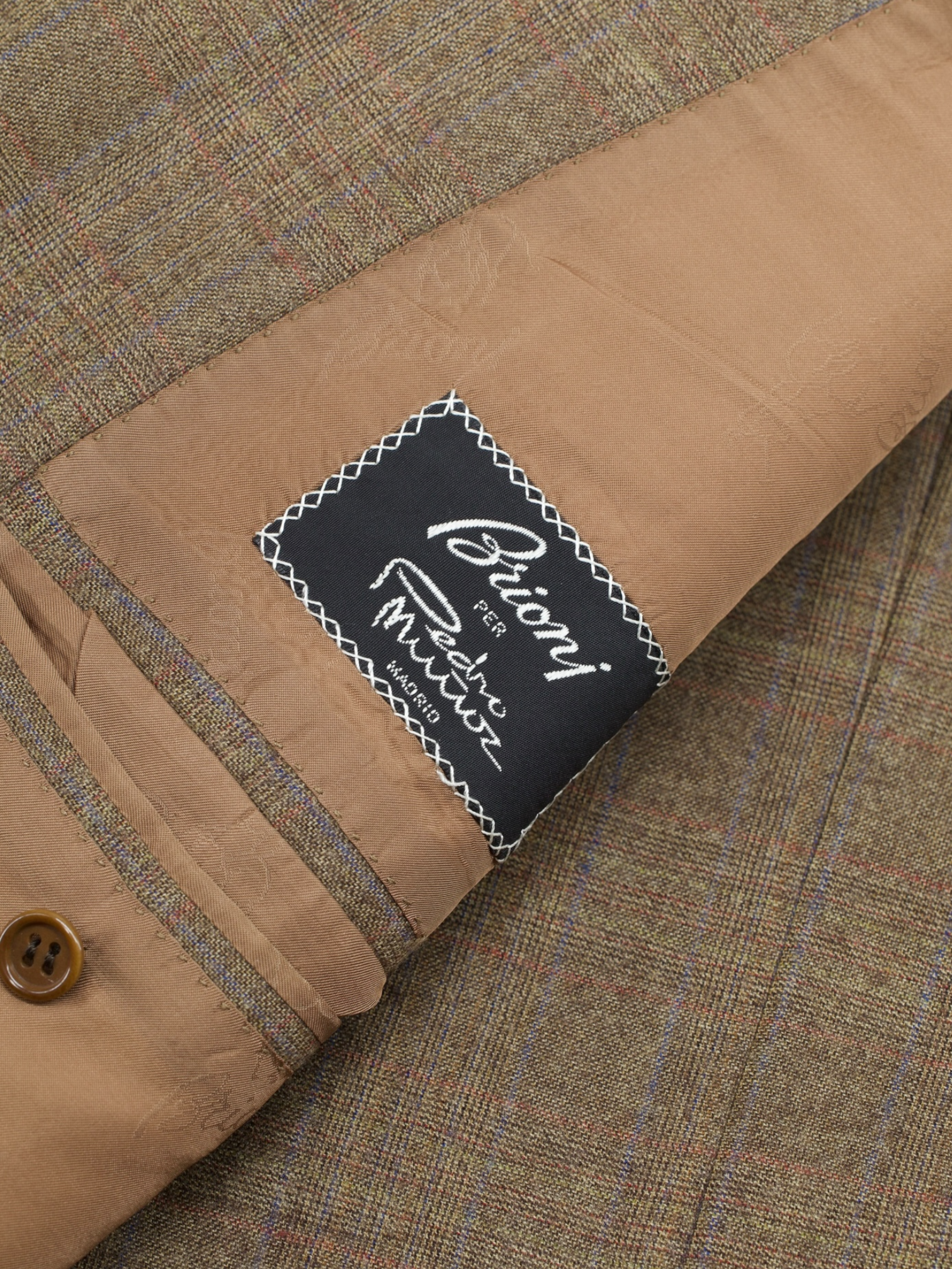 Brioni Brown Vintage Roman-Style Checkered Traiano Suit