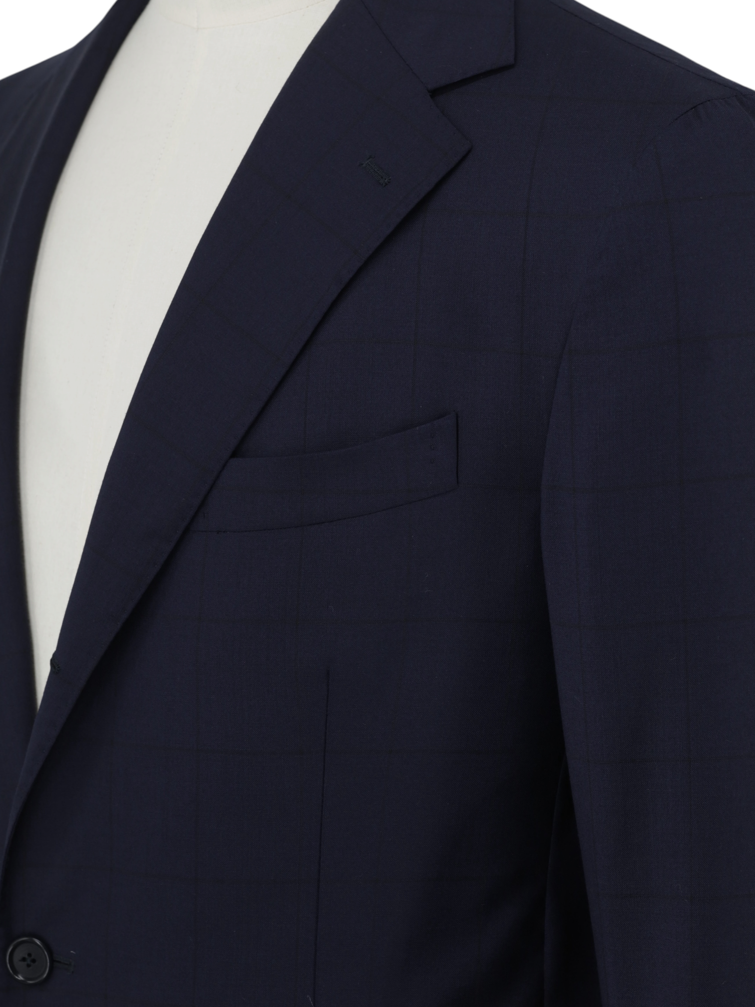 E. Formicola Navy Fine-Wool Shadow-Windowpane Suit