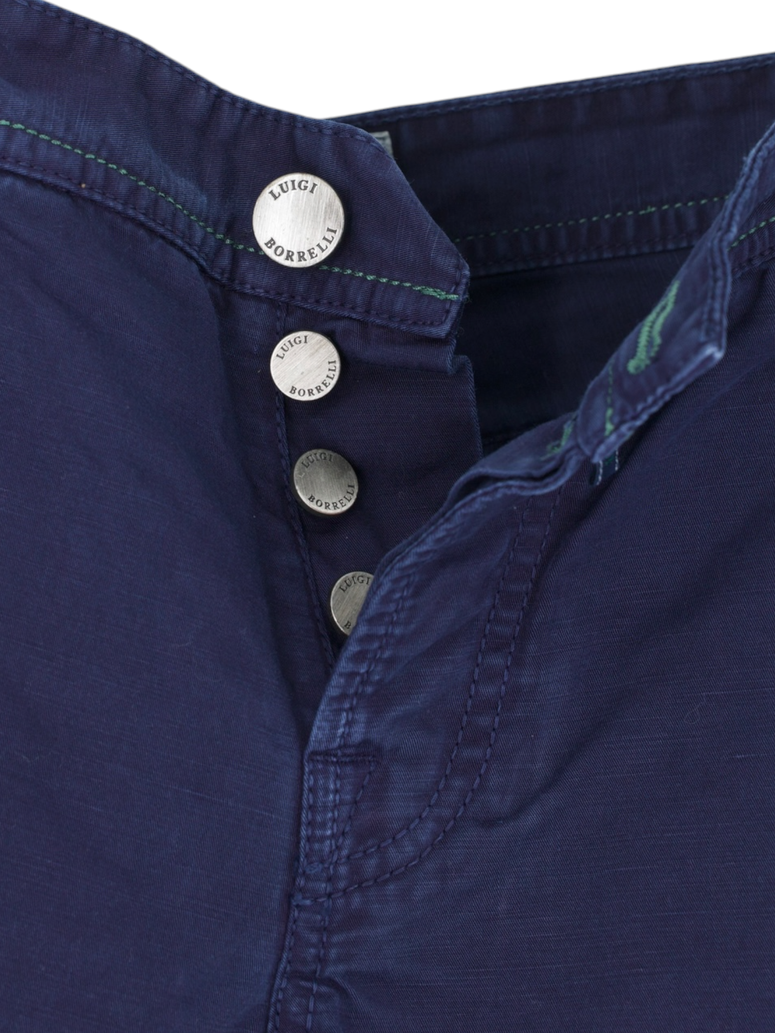 Luigi Borrelli Dark Blue 5-Pocket Cotton & Elastane Chino