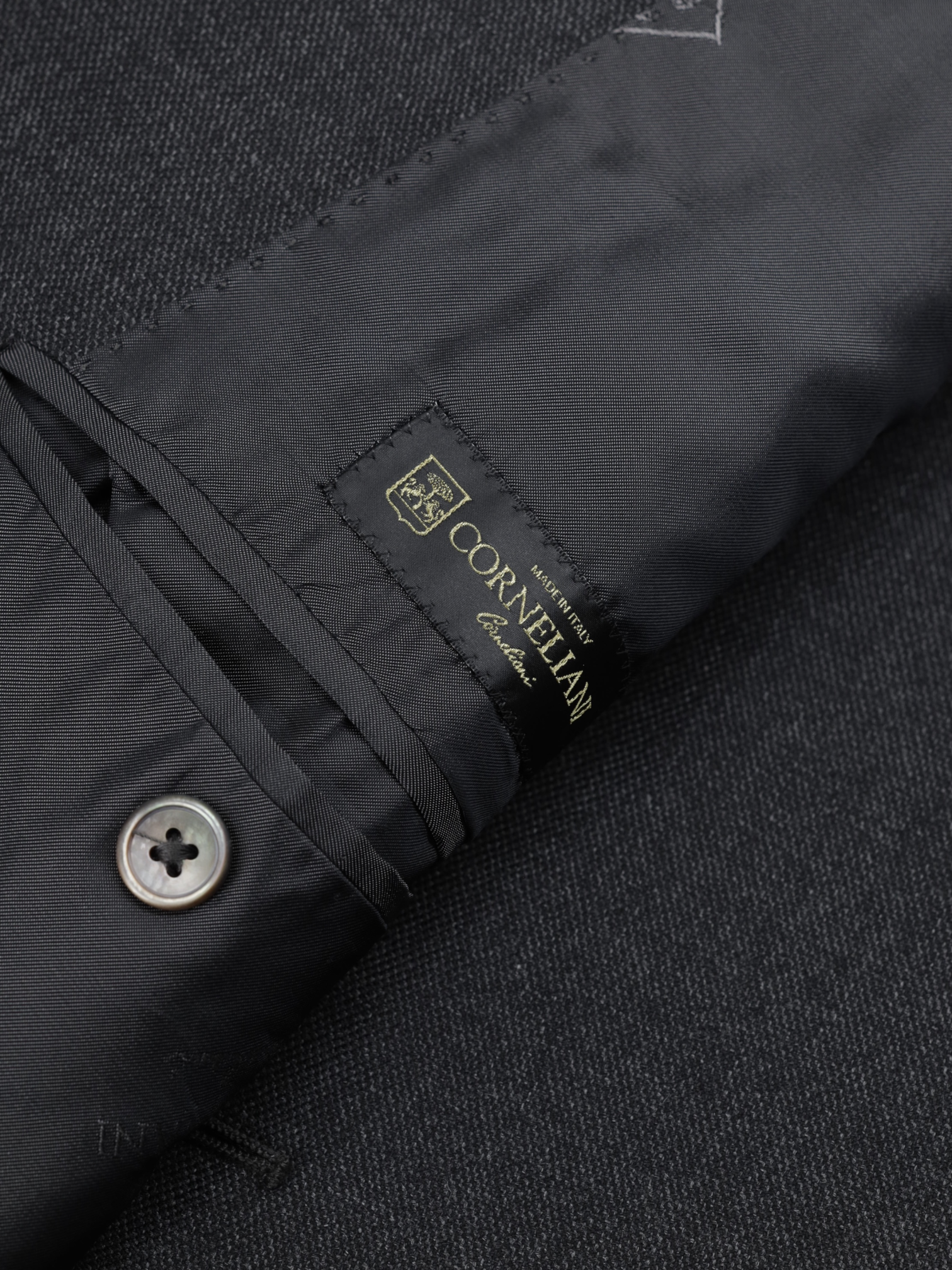 Corneliani Dark Grey Gabardine-Wool Twill Leader Suit