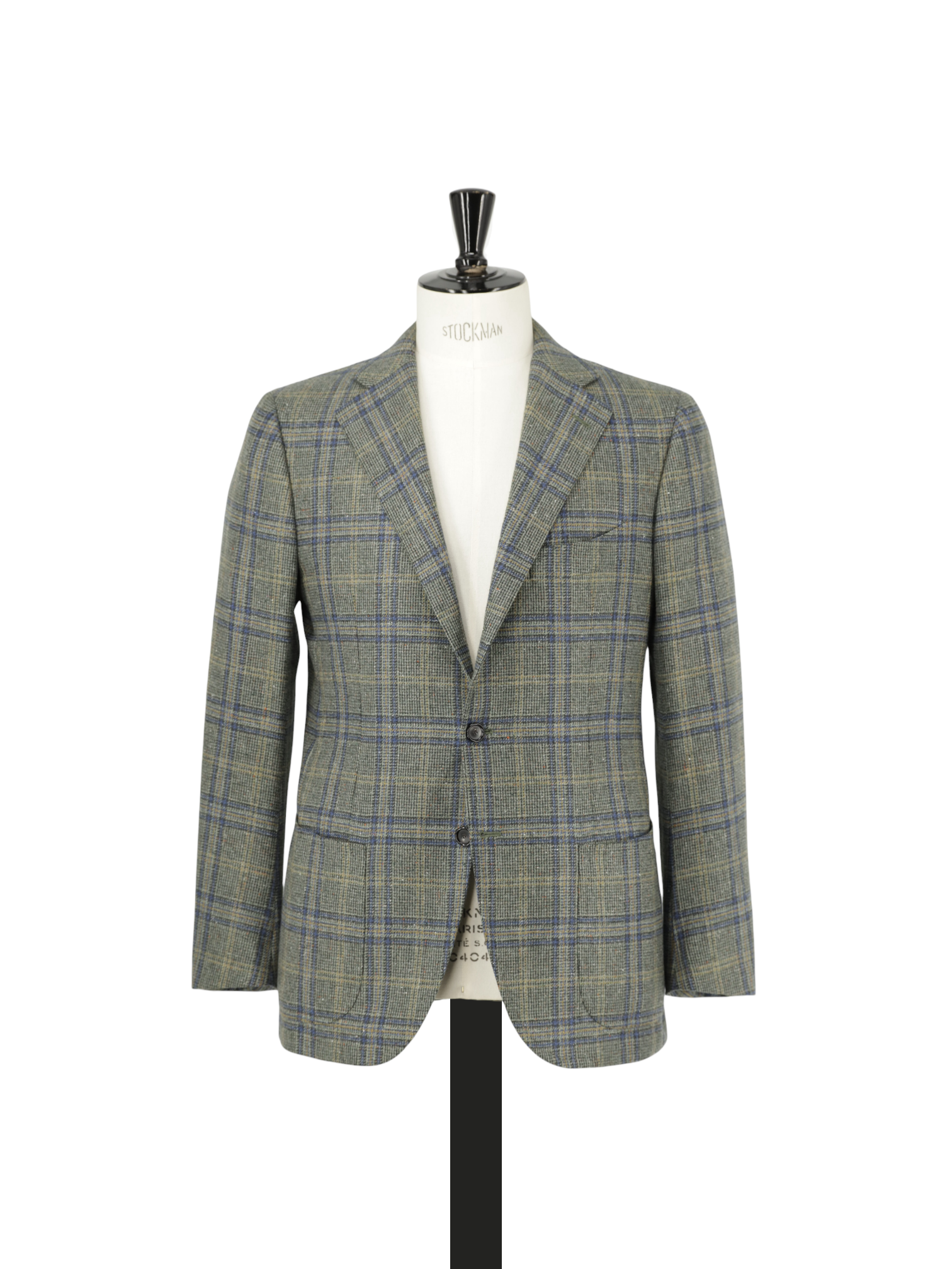 Cesare Attolini Sage Green Cashmere & Silk Donegal Overcheck Jacket