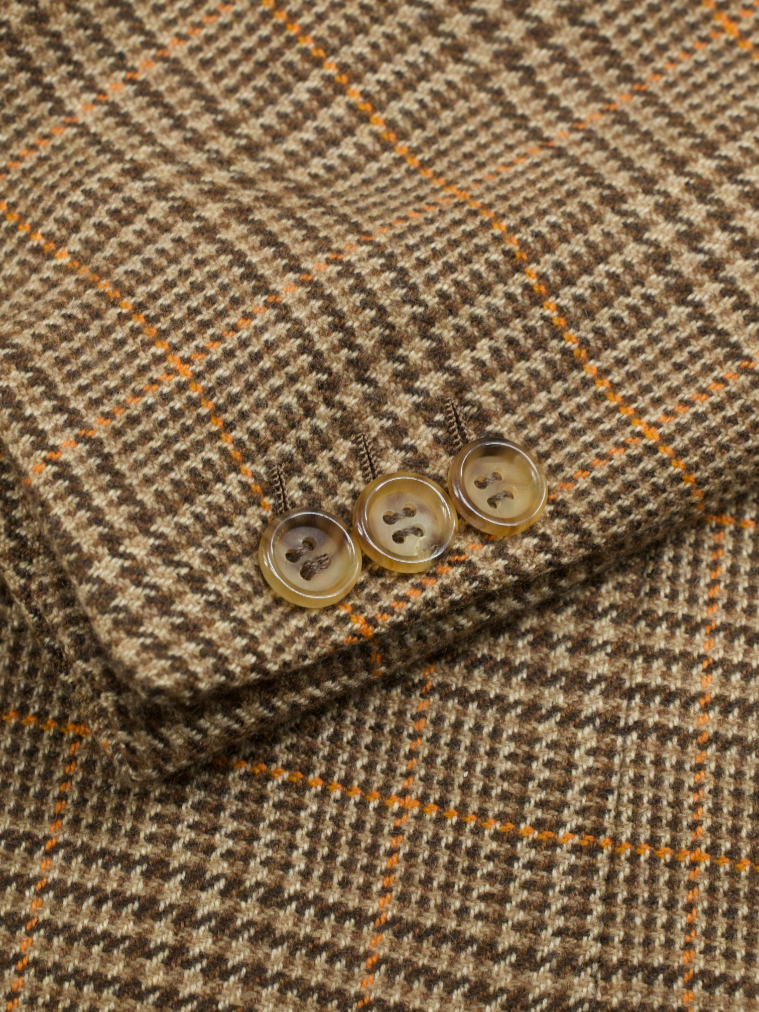 Brioni Brown & Orange Pure Cashmere Prince of Wales Nomentano Jacket