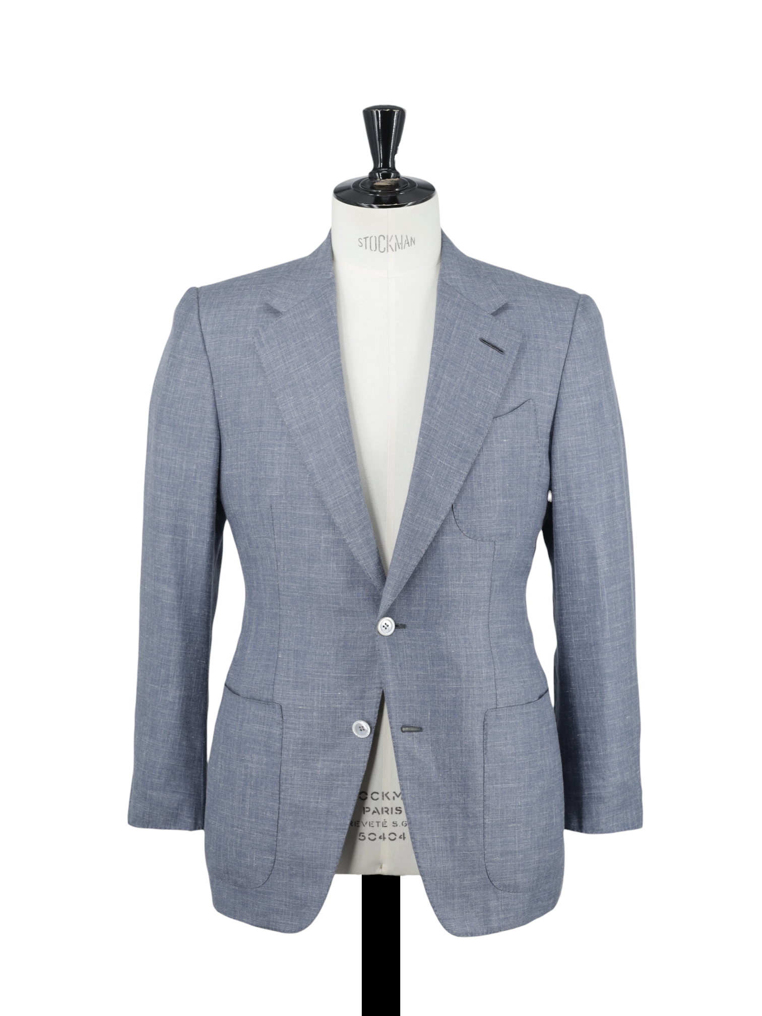 Tom Ford Steel Grey Wool, Silk & Linen Mélange Windsor Jacket