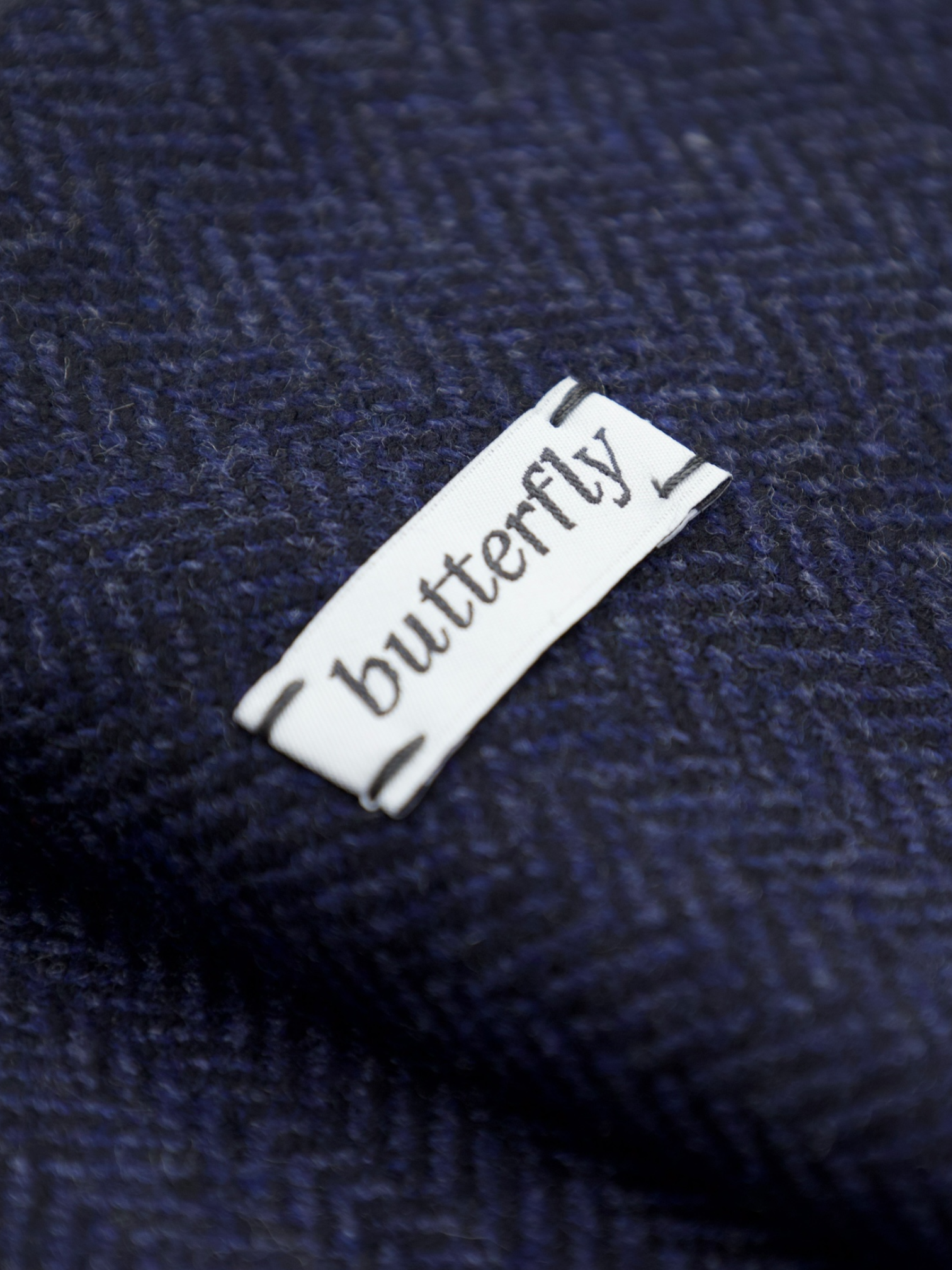 Caruso Blue Wool & Cashmere Herringbone “Butterfly” Jacket