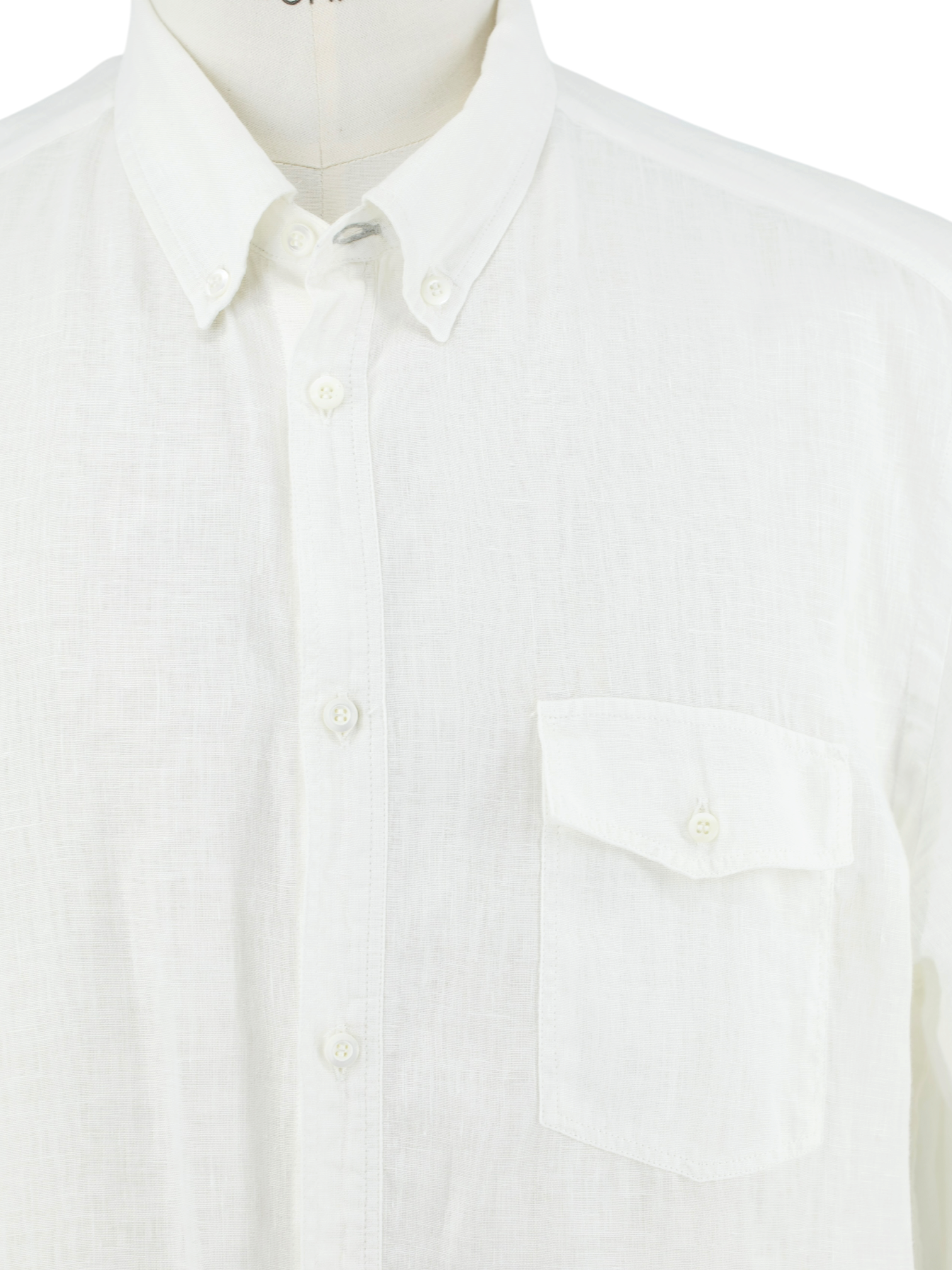 Brunello Cucinelli White Pure Linen Button-Down Summer Shirt