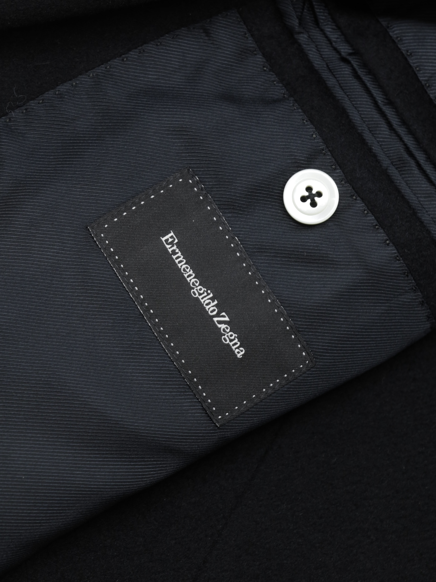 Ermenegildo Zegna Black Pure Cashmere Milanese Overcoat