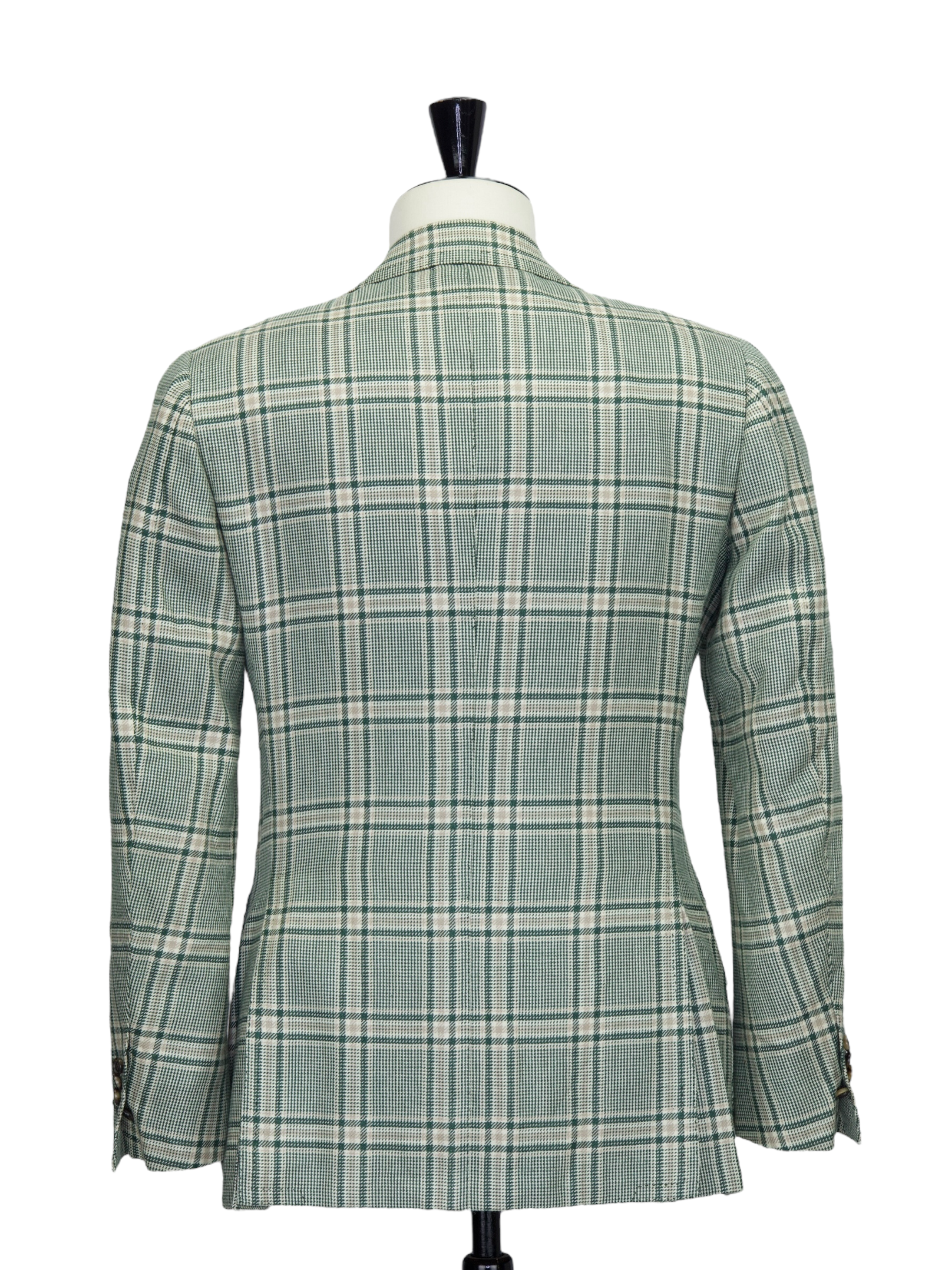 Cesare Attolini Light Green Wool, Silk & Linen Tartan Jacket