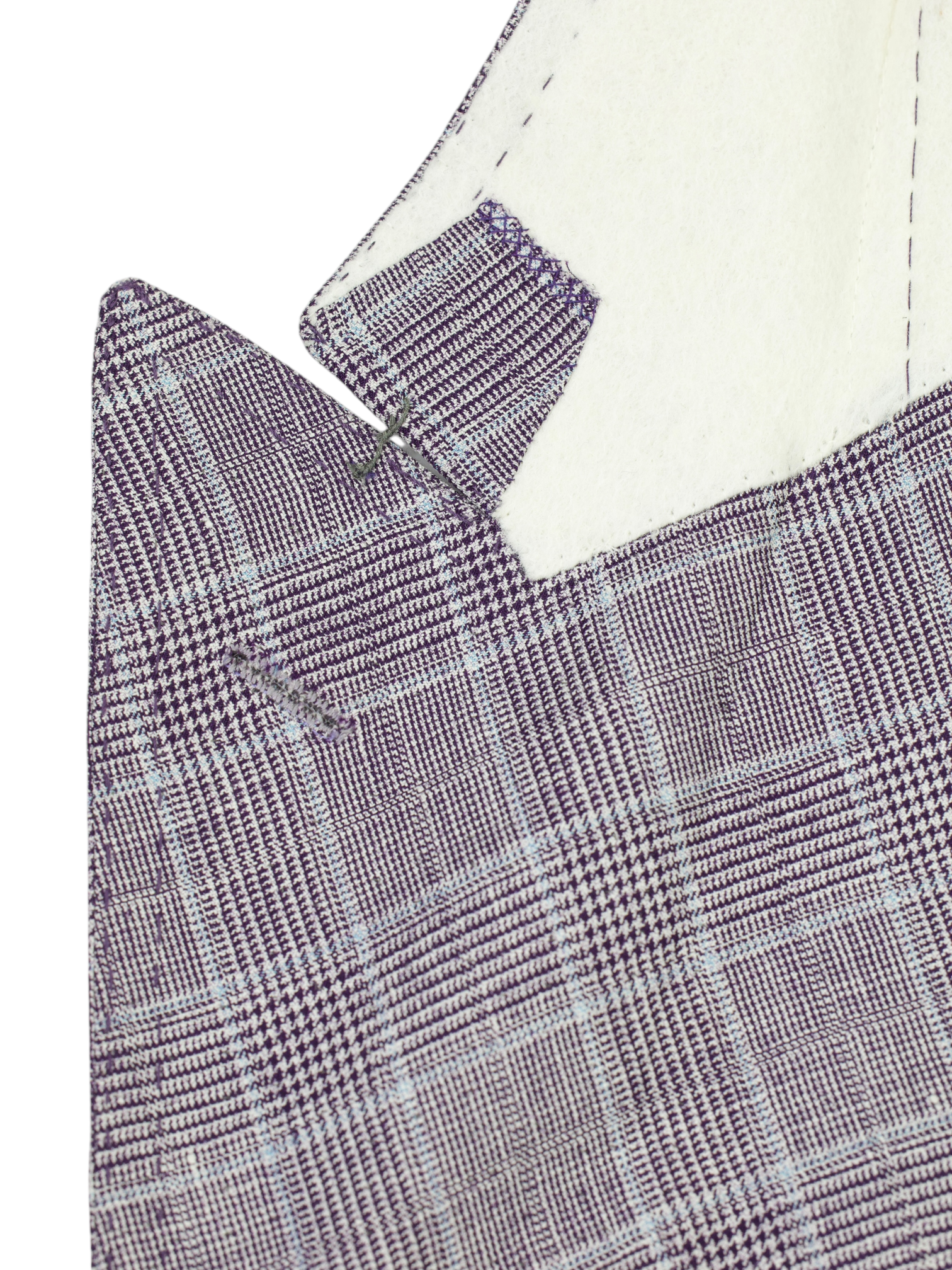 Cesare Attolini Soft Purple Wool, Silk & Linen Double-Breasted Glenplaid Jacket