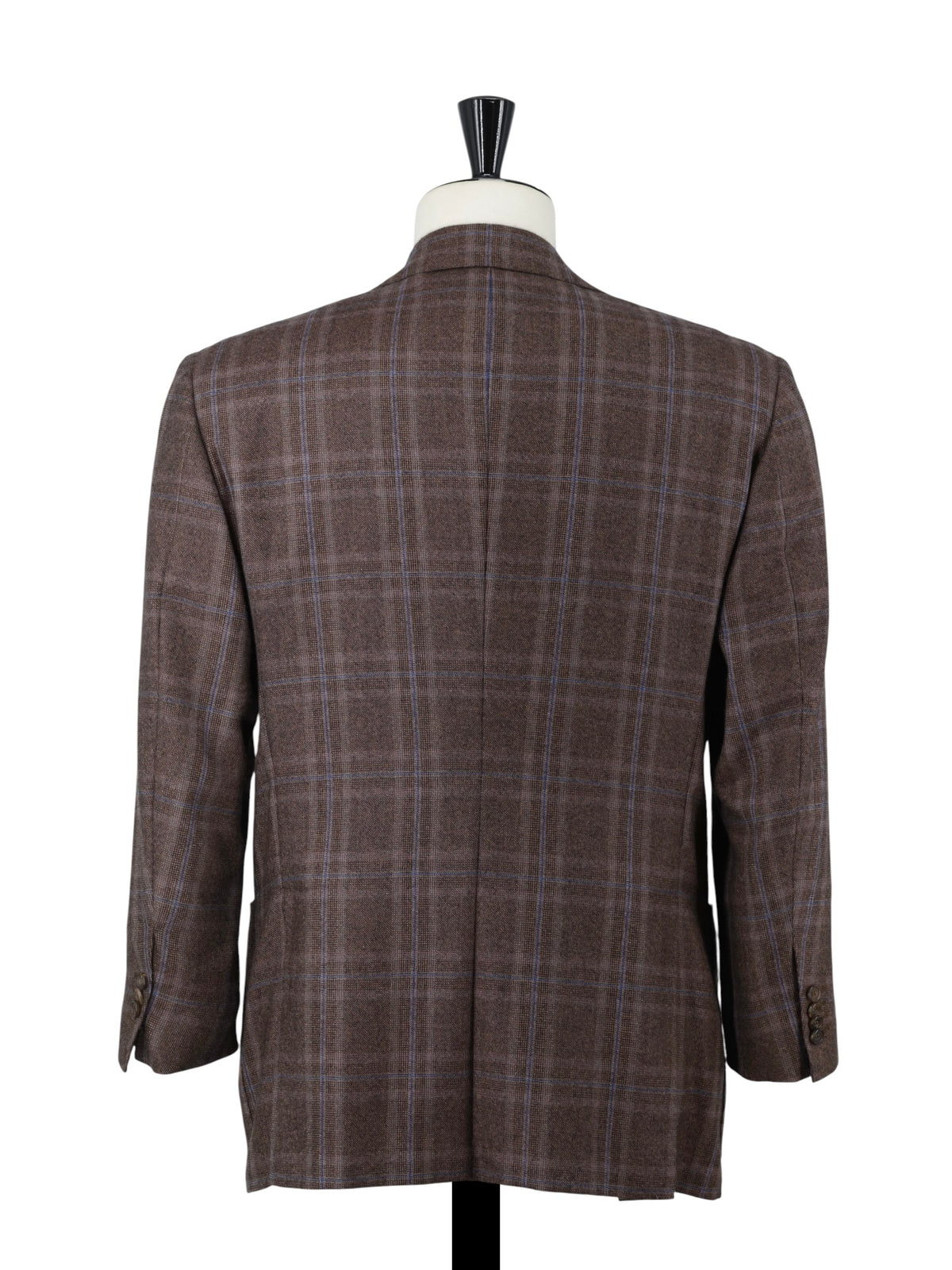 Kiton Brown & Blue Pure Cashmere Windowpane Winter Jacket