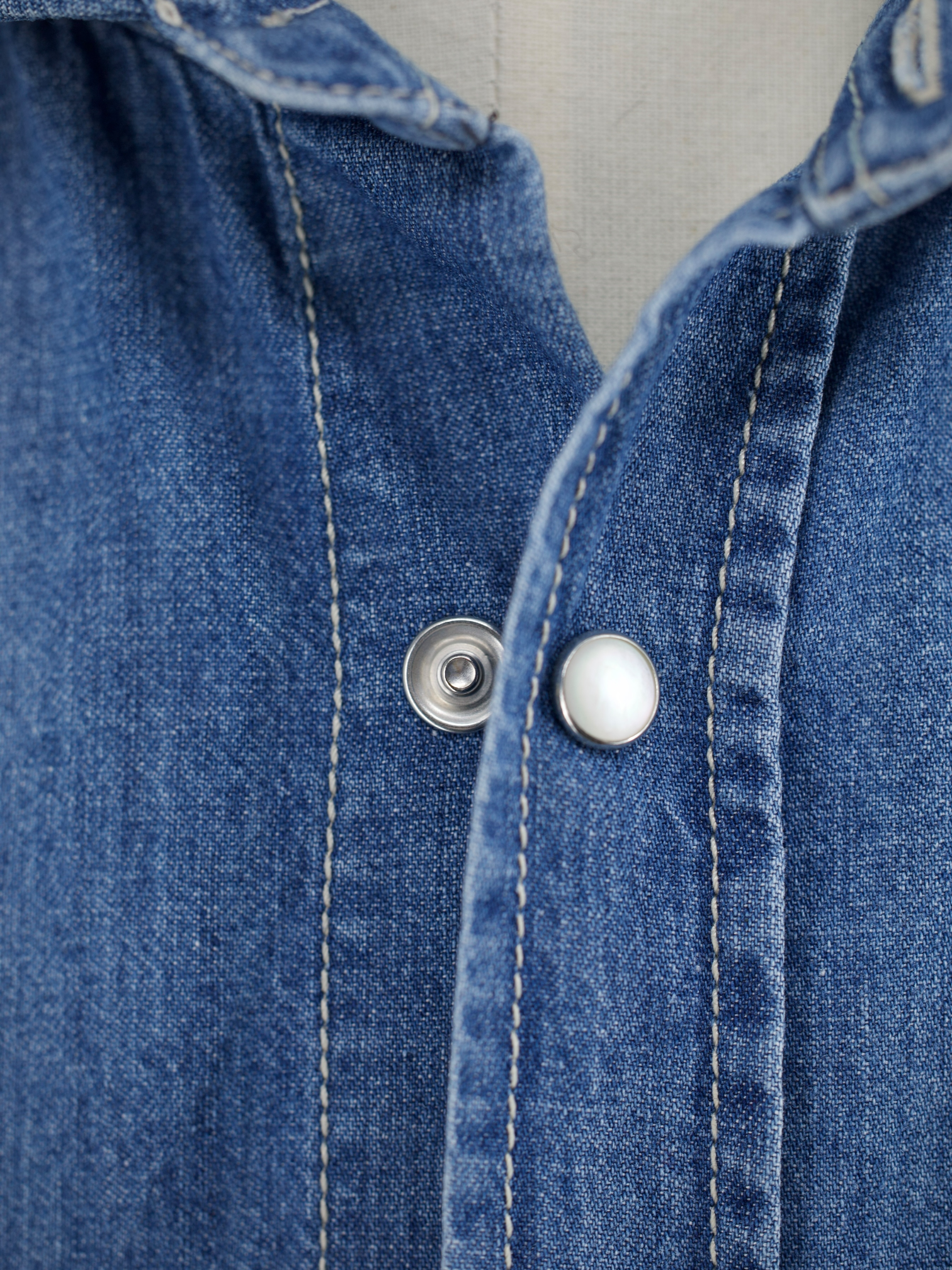 Brunello Cucinelli Blue Western Style Denim Overshirt