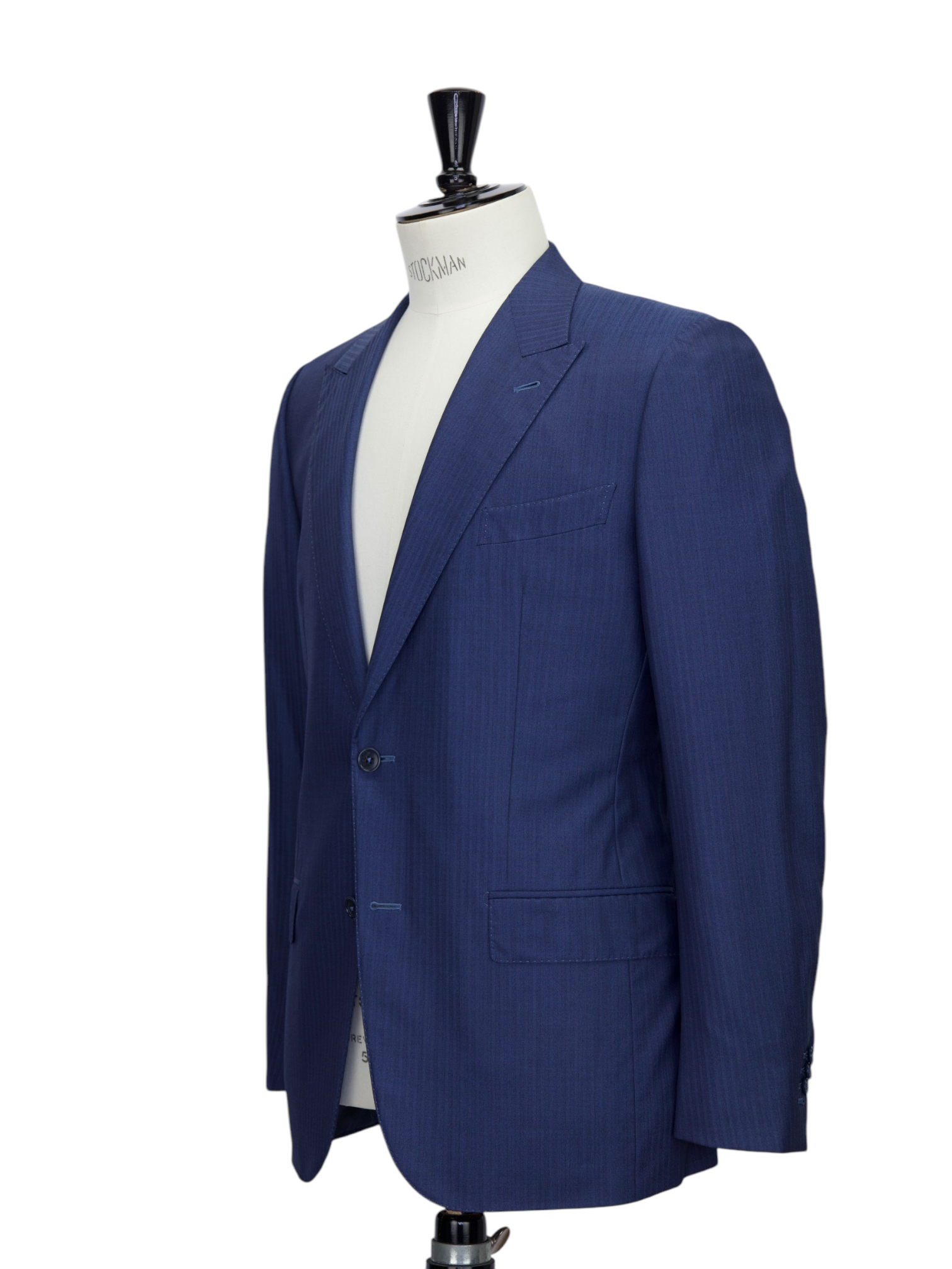 Ermenegildo Zegna Petrol Blue Trofeo 600 Wool & Silk Herringbone Suit