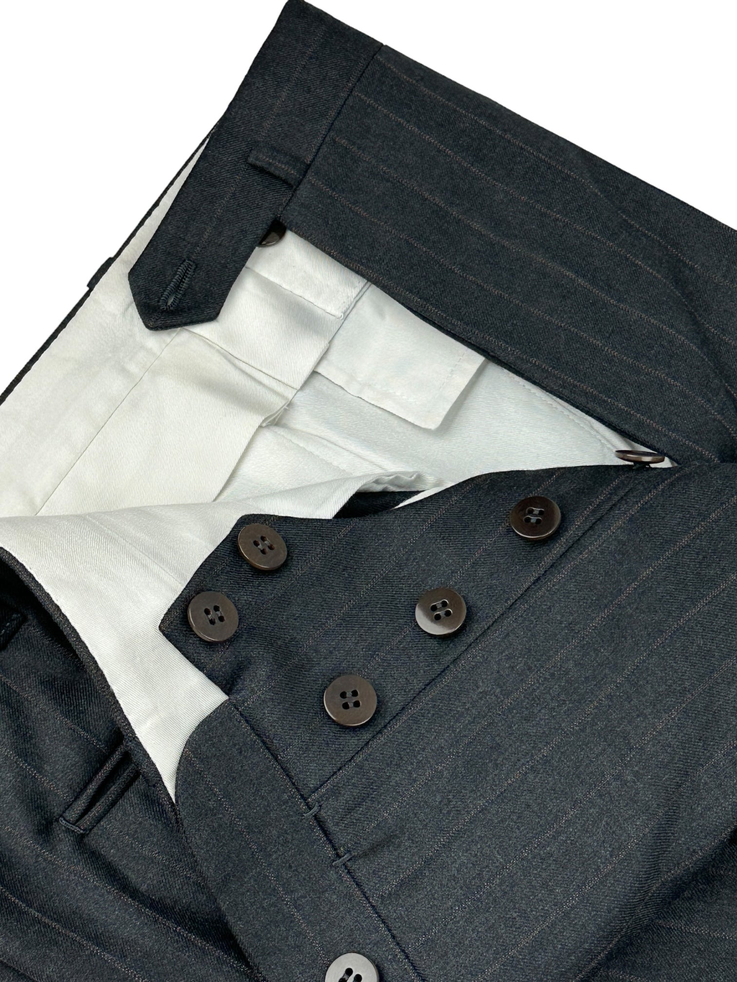 Cesare Attolini Super 130's Grey and Bronze Pinstripe Suit