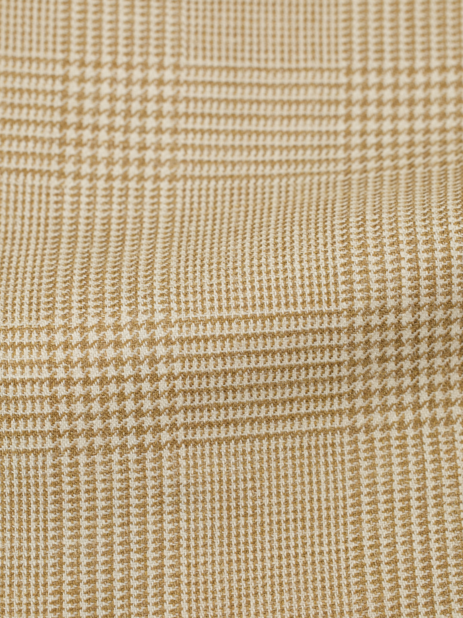 Caruso Beige Cashmere, Silk & Linen Prince or Wales Jacket