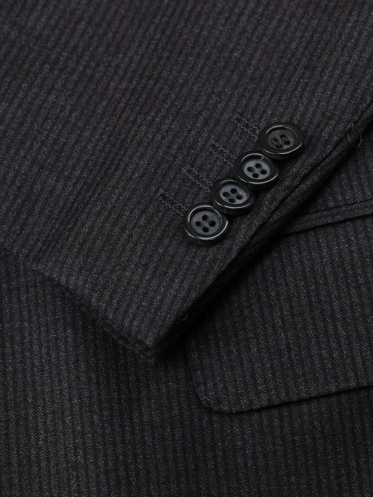 Canali Charcoal Brushed-Wool Shadow-Stripe Winter Suit