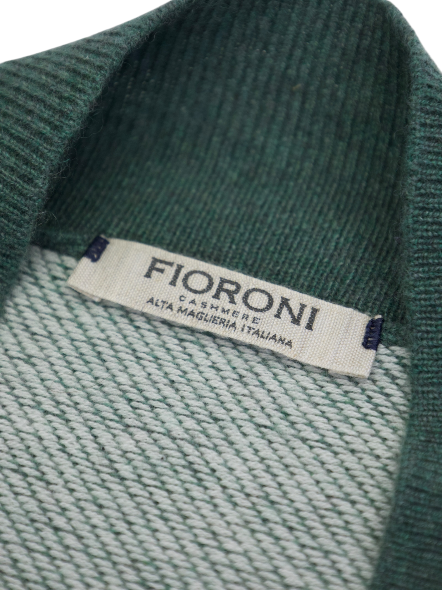 Fioroni Light Green Cashmere Micro-Pattern Cardigan