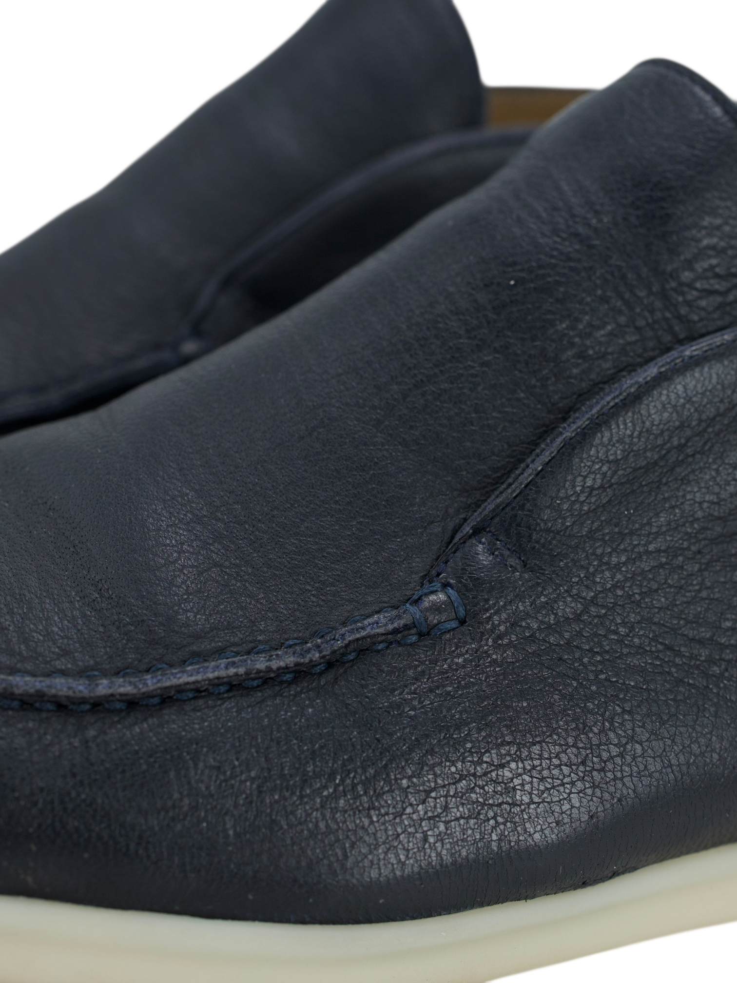 Loro Piana Dark Blue Elk Leather Open Walk Ankle Boots