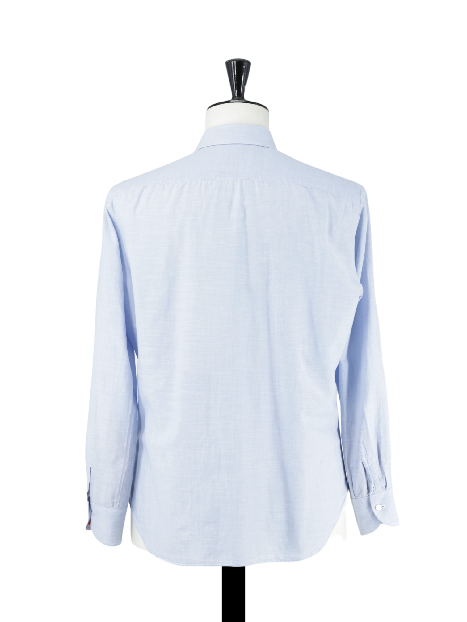 Isaia Light Blue Cotton Mélange Kent-Collar Shirt