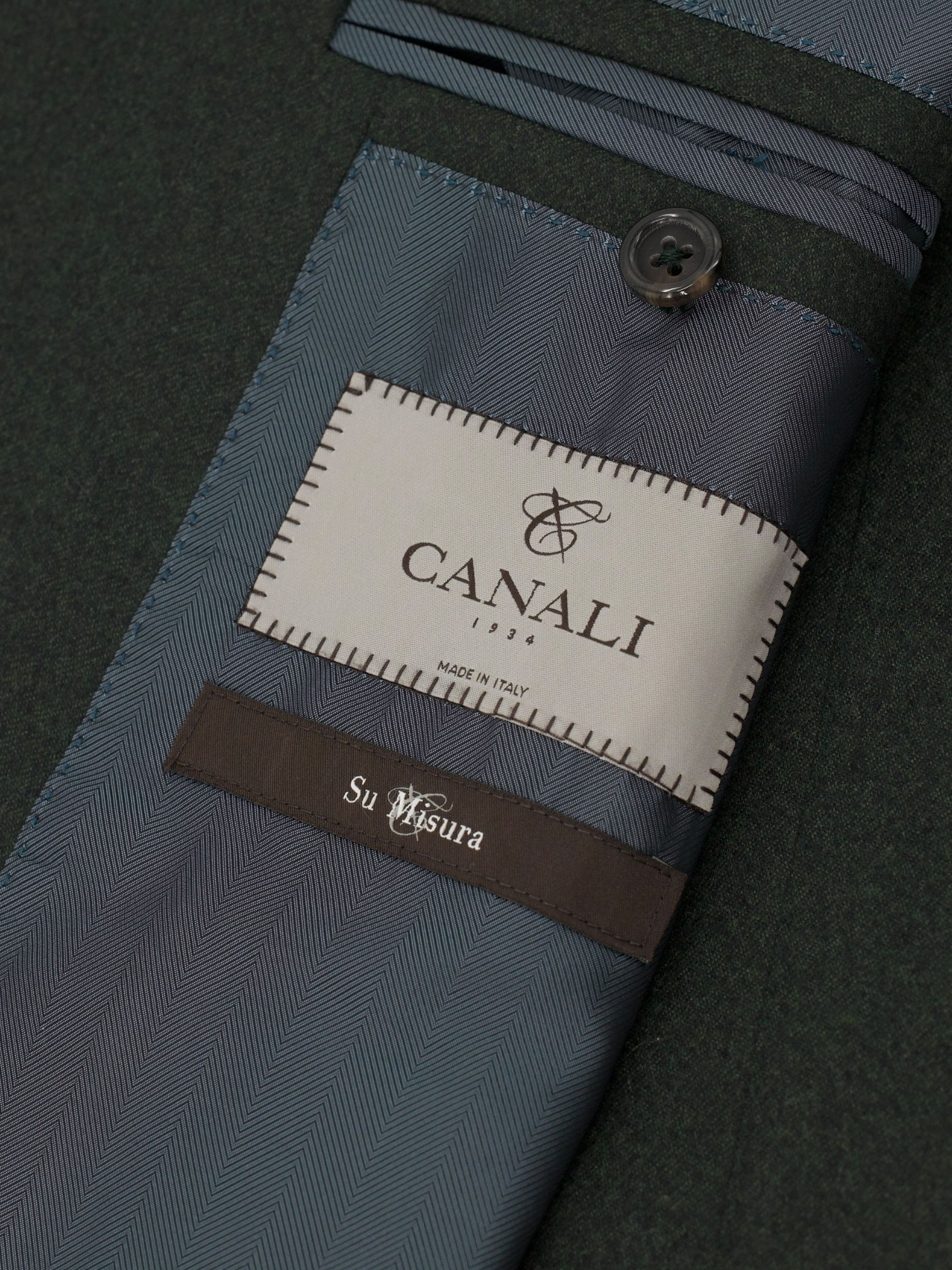 Canali Forest Green Wool-Flannel Winter Suit