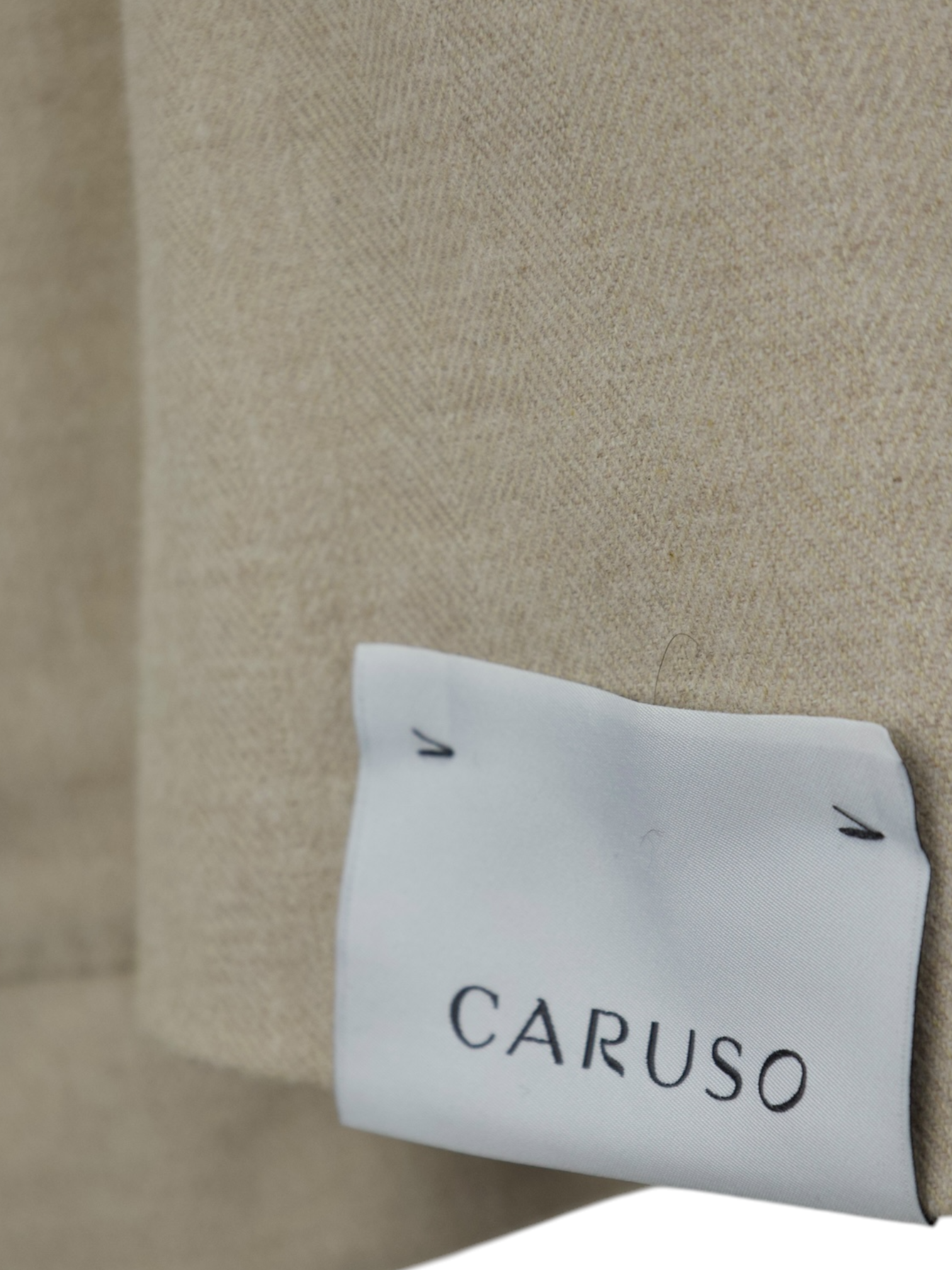 Caruso Taupe Soft Cotton Herringbone Aida Jacket