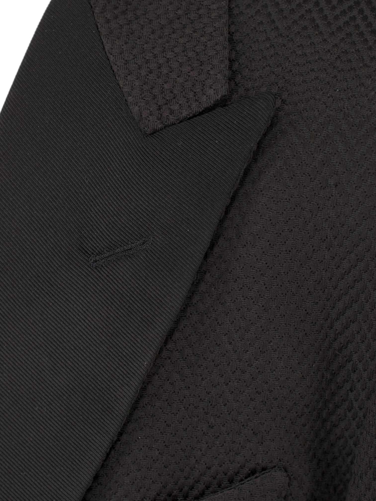Tom Ford Black Cotton & Silk Blend Micro-Structure Smoking Jacket