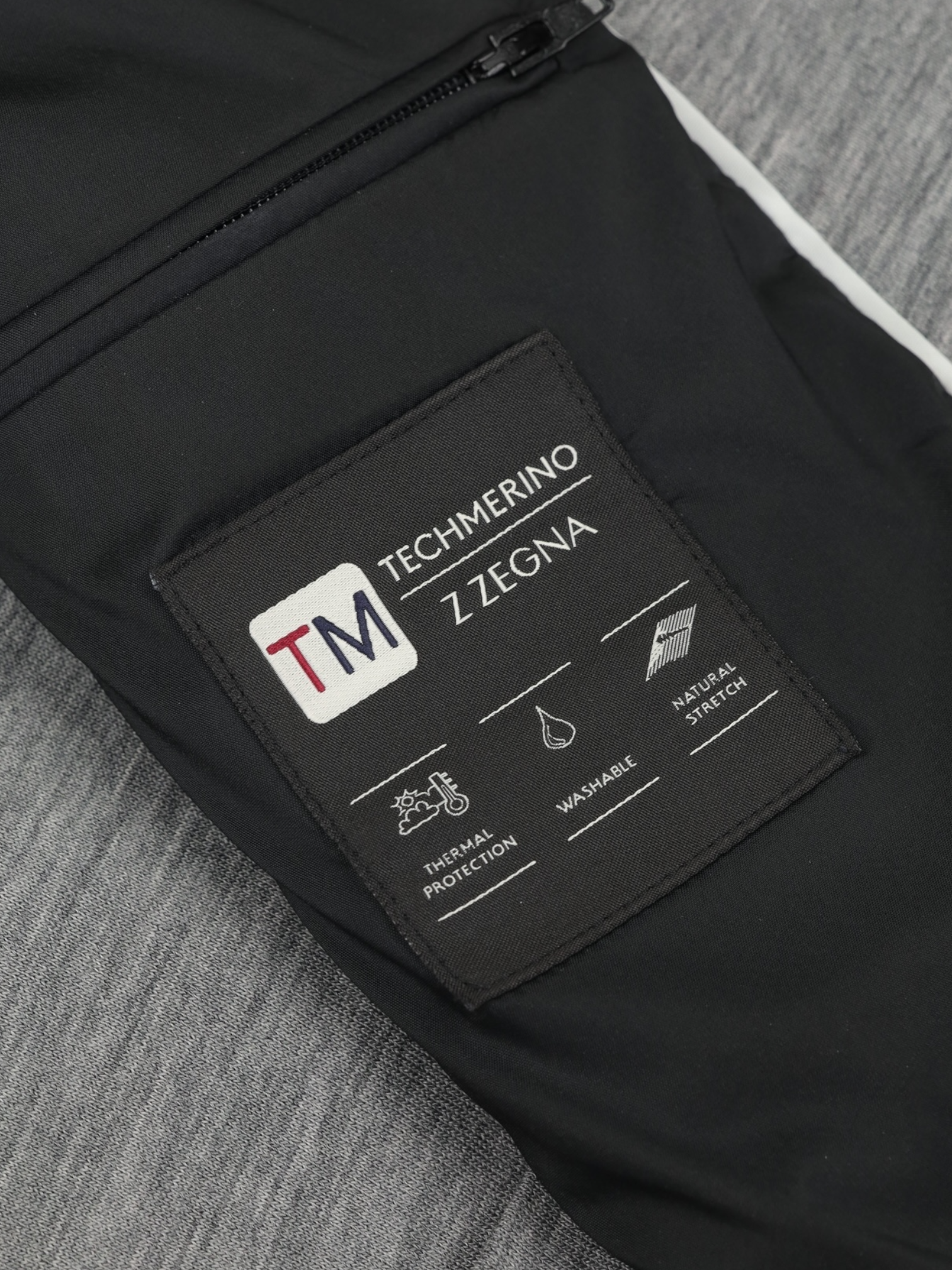 Z-Zegna Grey Tech-Merino Washable Wool-Jersey Jacket