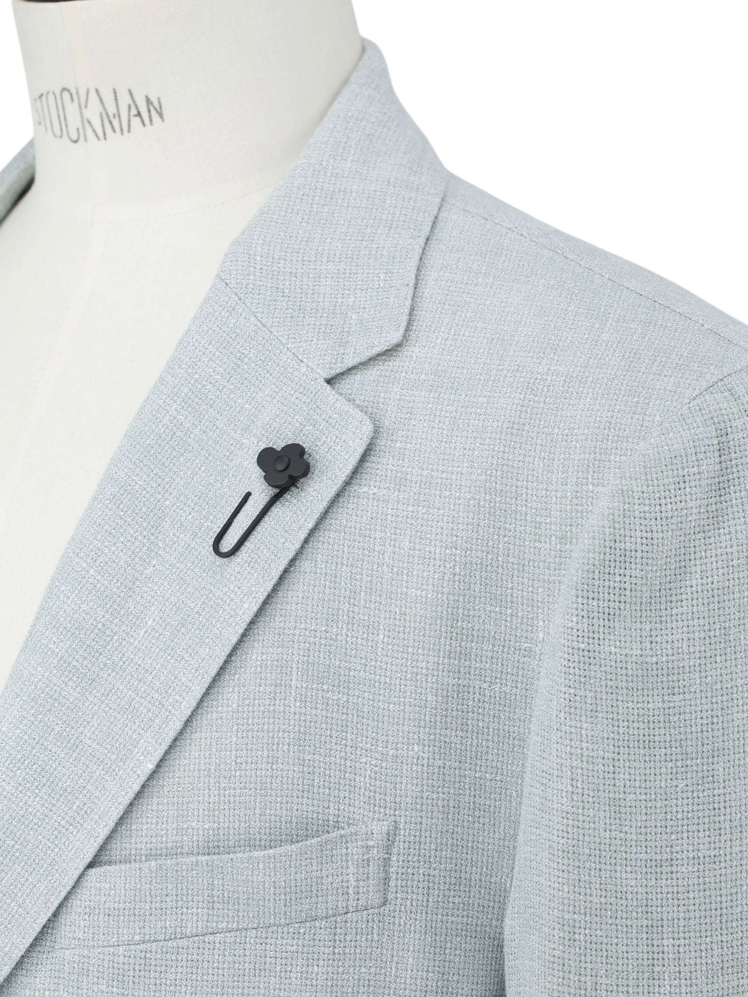 Lardini Seafoam Green Linen & Wool Hopsack Jacket