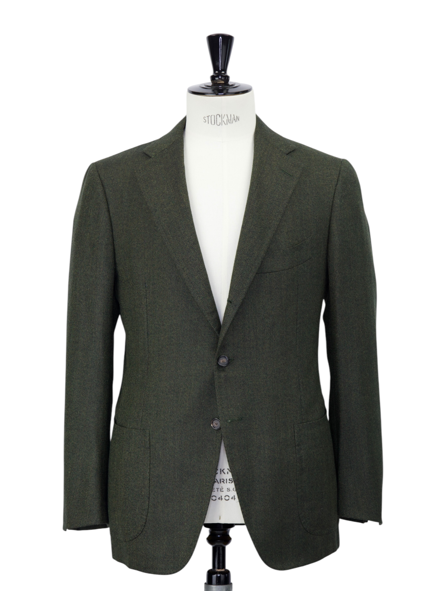 Cesare Attolini Dark Green Wool & Cashmere Micro-Structure Jacket