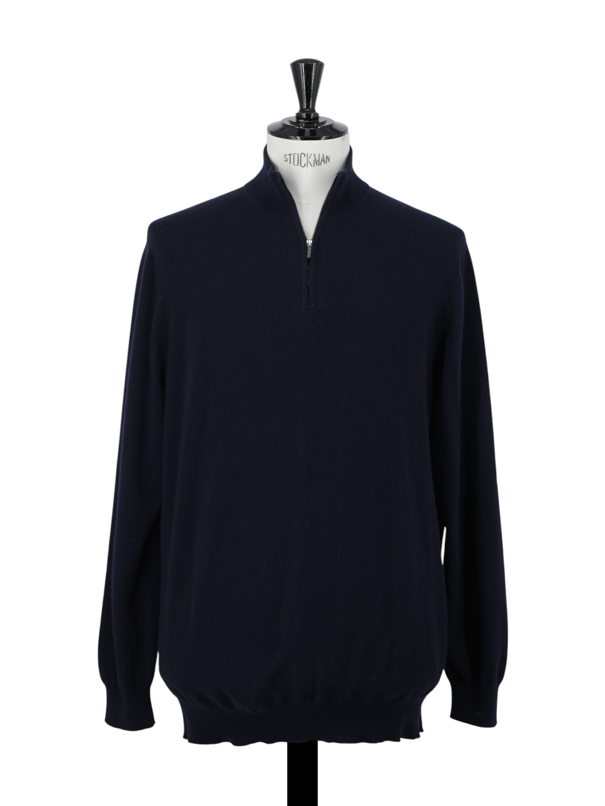 Loro Piana Navy Baby-Cashmere Half-Zip Sweater