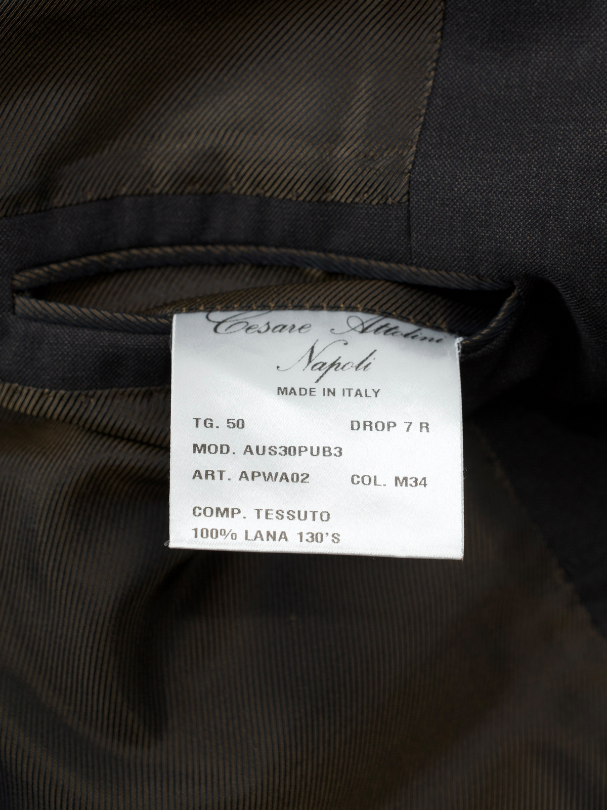 Cesare Attolini Anthracite Super 130's Plain Suit