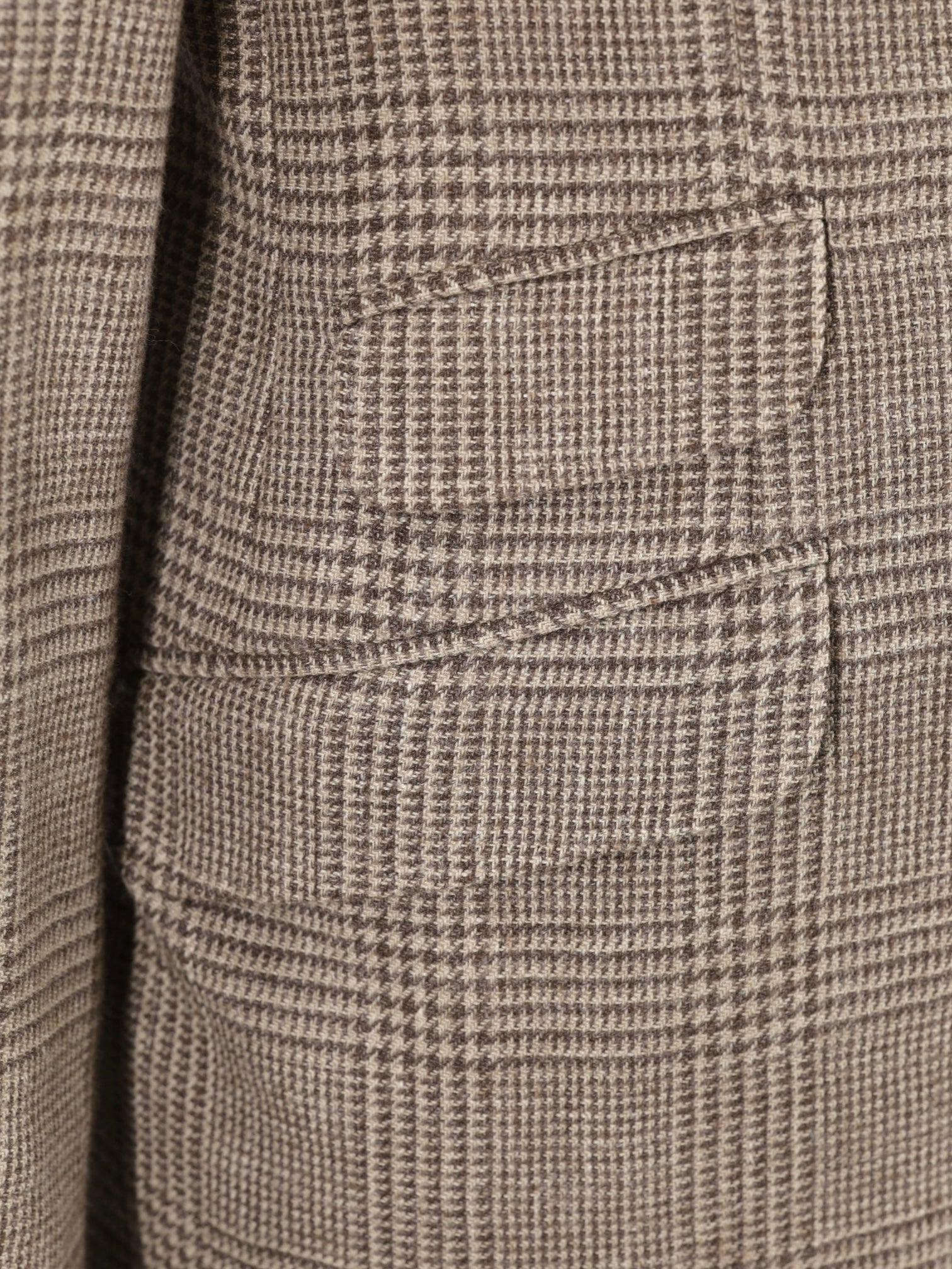 Brunello Cucinelli Light Brown Wool, Silk & Linen Prince of Wales Jacket