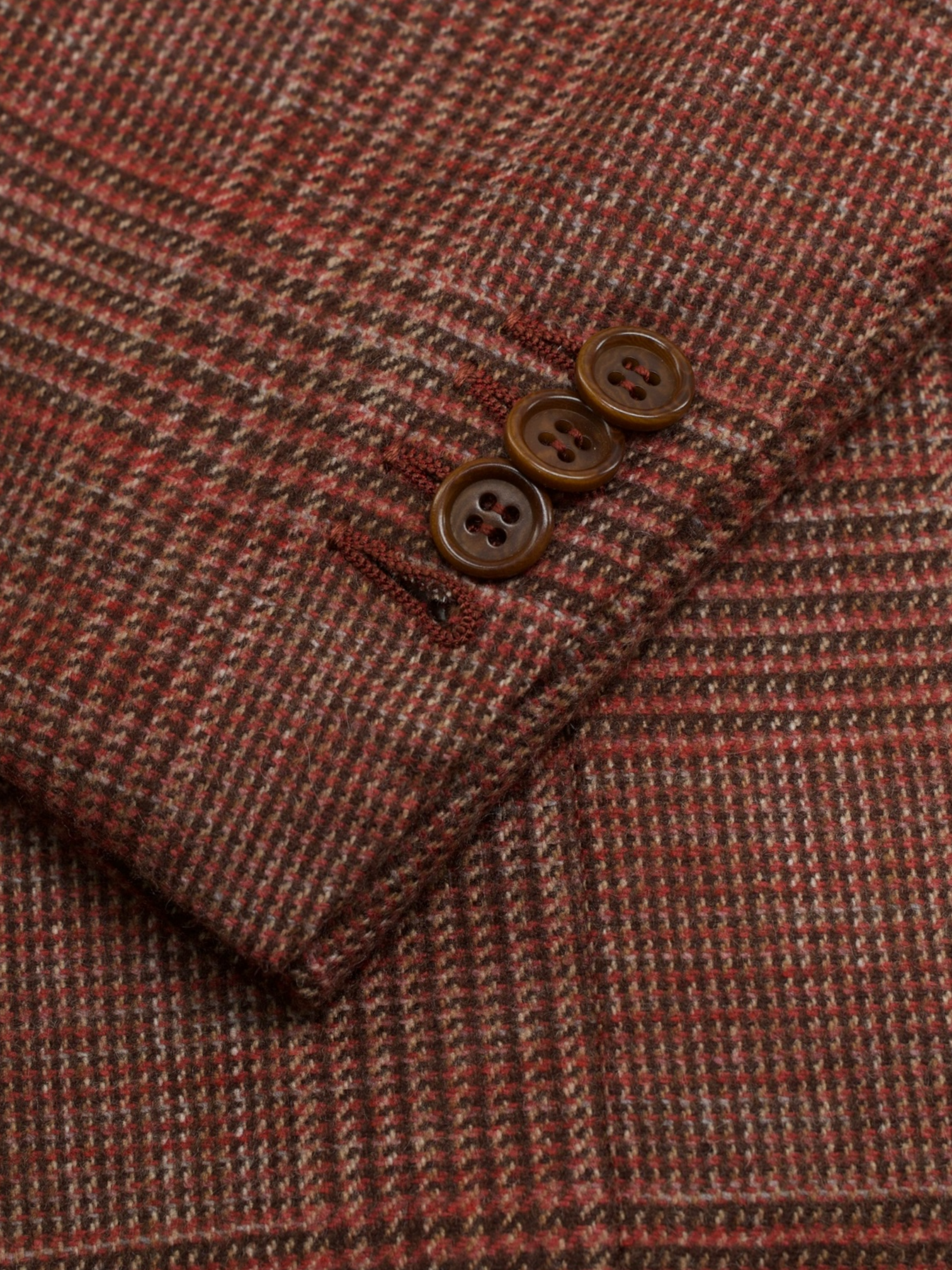 Kiton Burnt Orange Pure Cashmere Prince of Wales Jacket